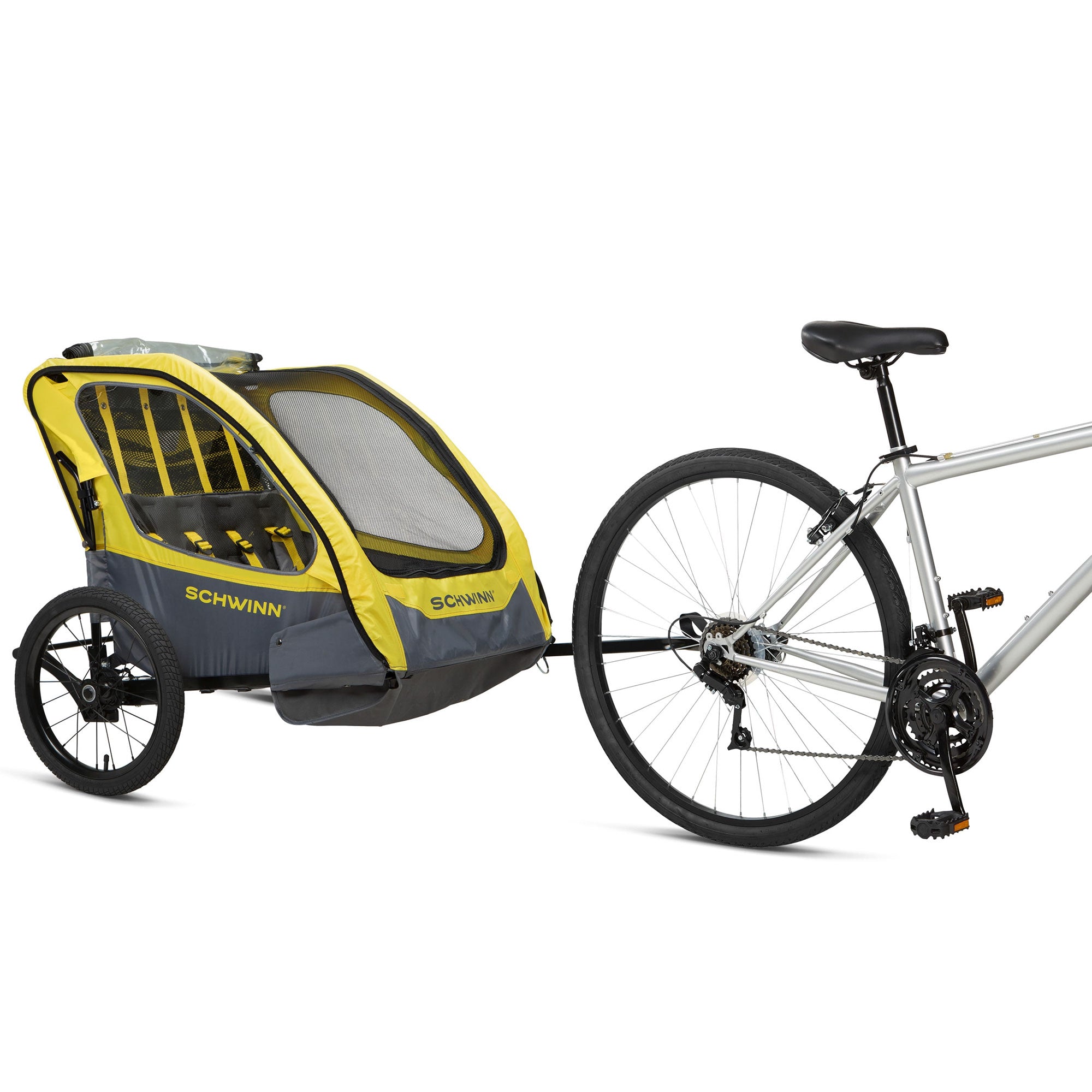 Schwinn Willow River Double Trailer with Stroller Kit and Aluminum Frame Design - VMInnovations