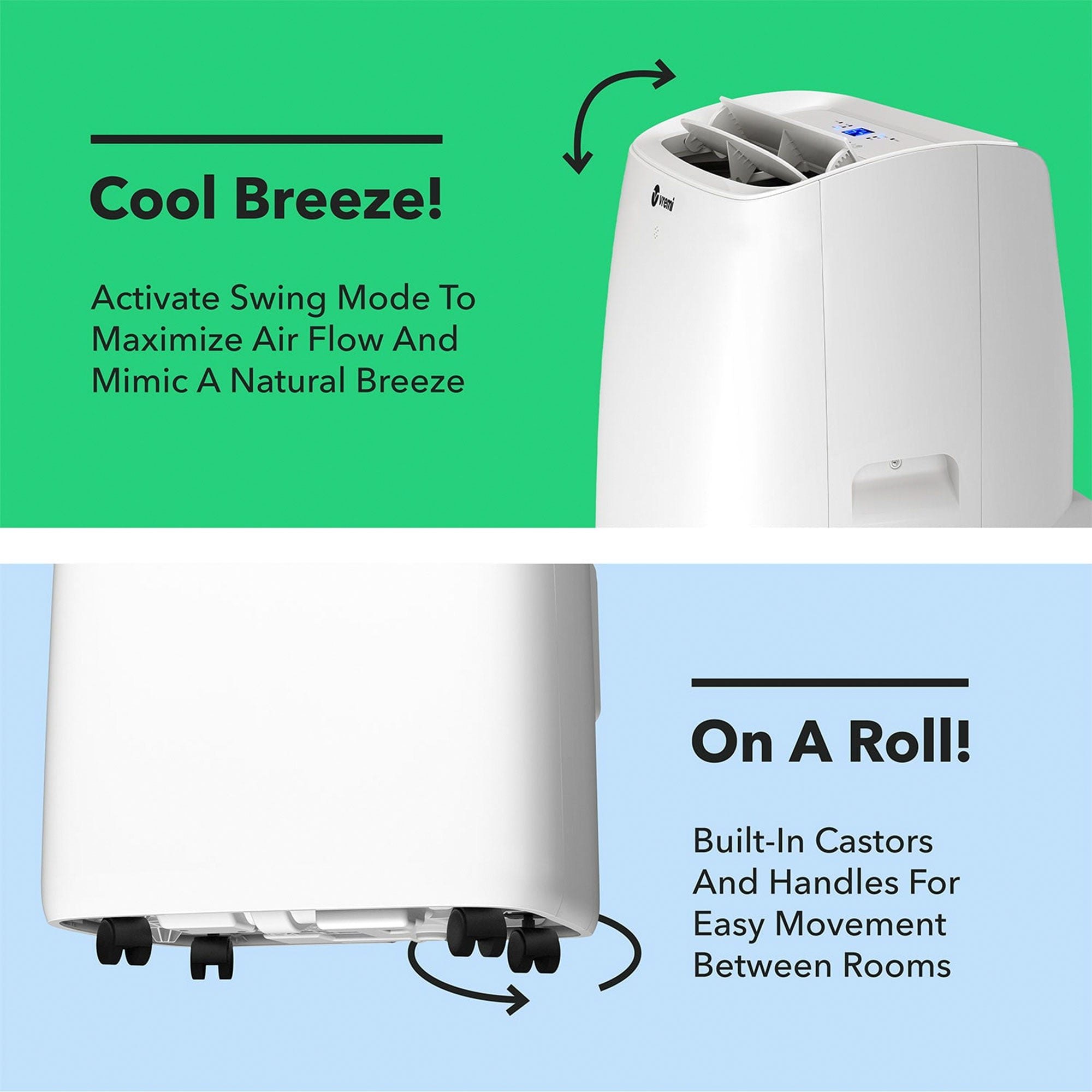 Vremi 12,000 BTU Portable Air Conditioner with Powerful Cooling Fan and Filter - VMInnovations
