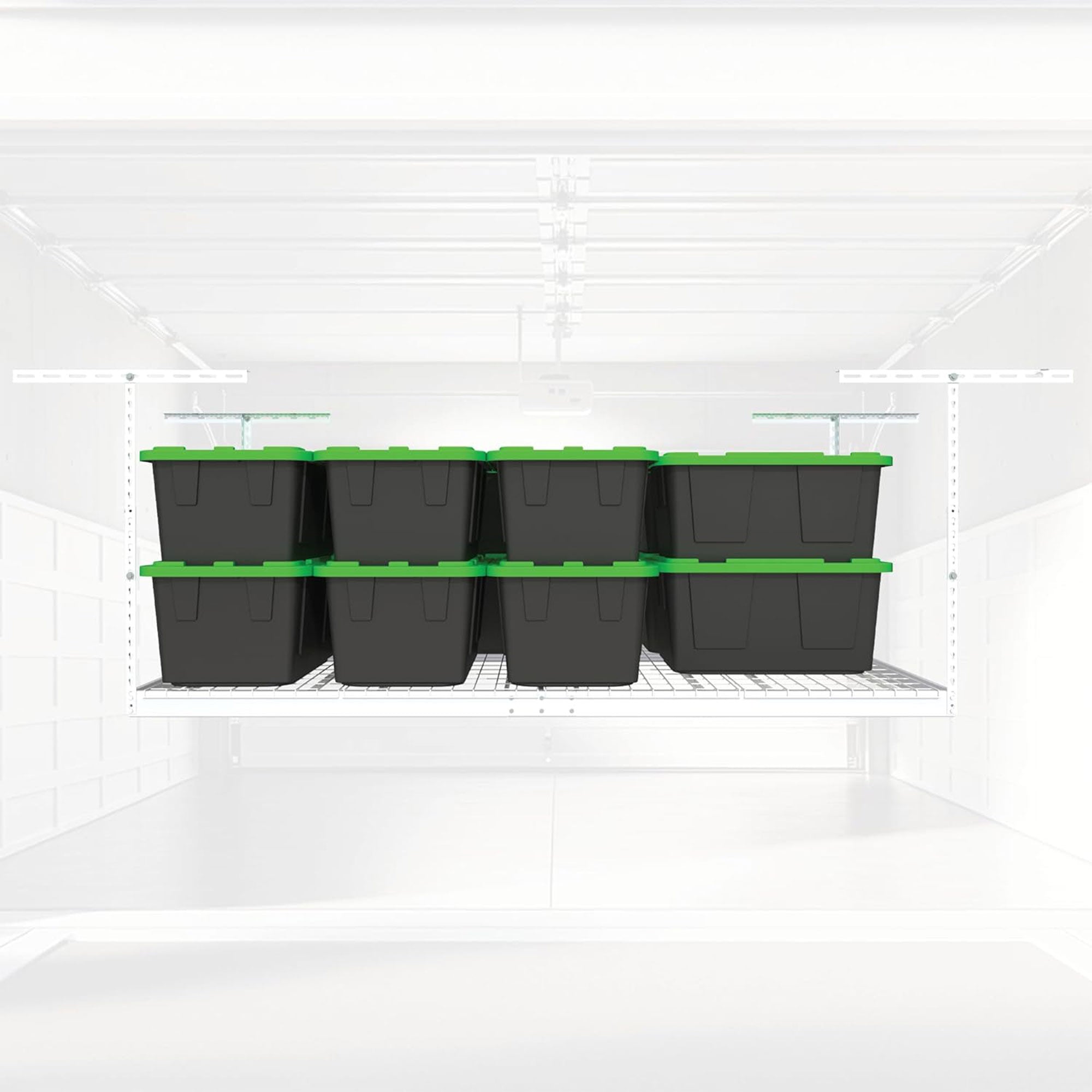 MonsterRax 3' x 8' Overhead Garage Storage Rack Holds Up to 450 Pounds, White - VMInnovations