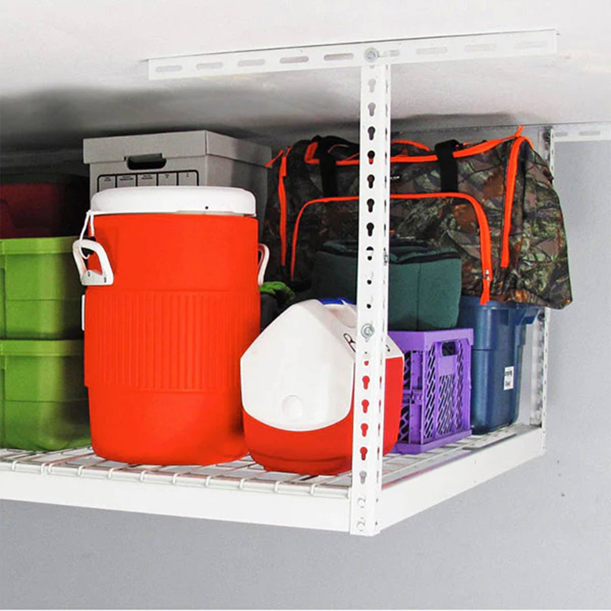 MonsterRax 4' x 8' Overhead Garage Storage Rack Holds Up to 500 Pounds, White - VMInnovations