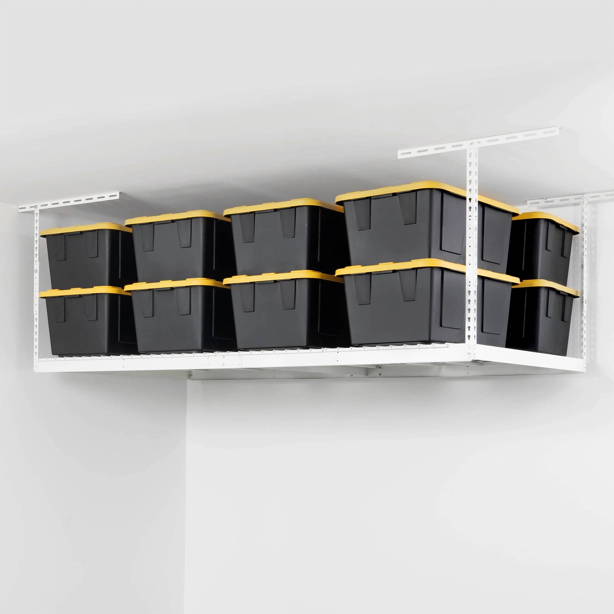 MonsterRax 4' x 8' Overhead Garage Storage Rack Holds Up to 500 Pounds, White - VMInnovations