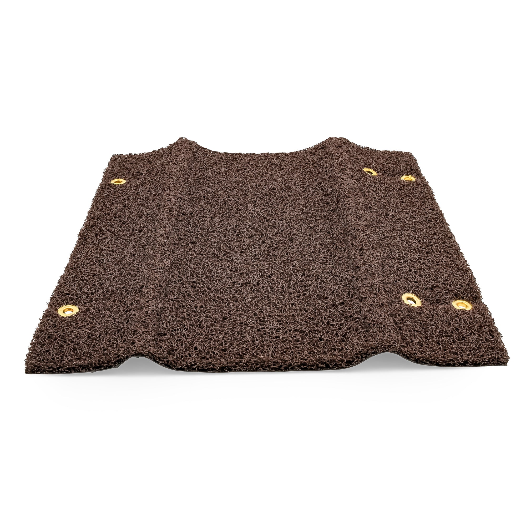 Camco Premium Wrap Around RV Step Rug with Looped PVC Material and Spring, Brown - VMInnovations