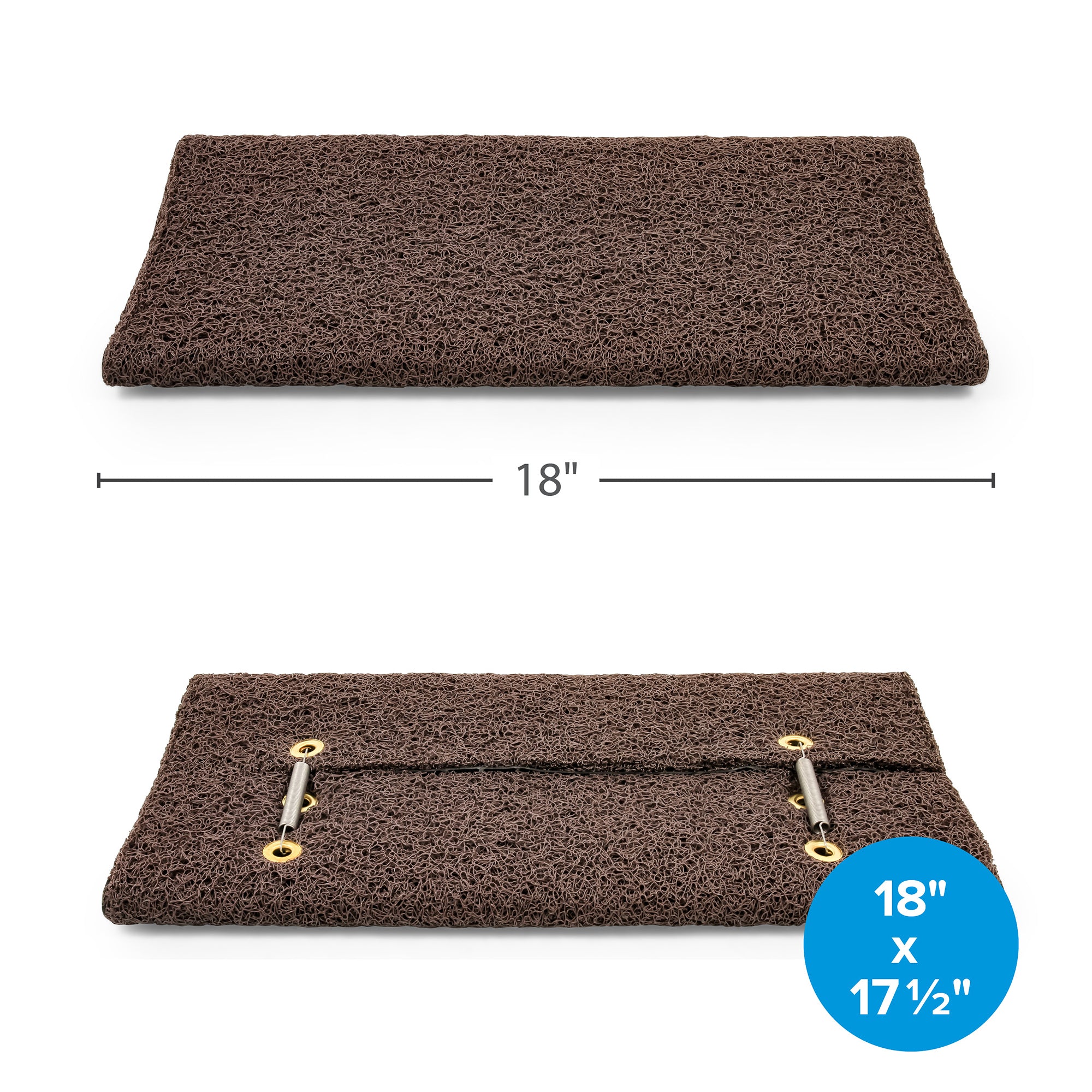 Camco Premium Wrap Around RV Step Rug with Looped PVC Material and Spring, Brown - VMInnovations