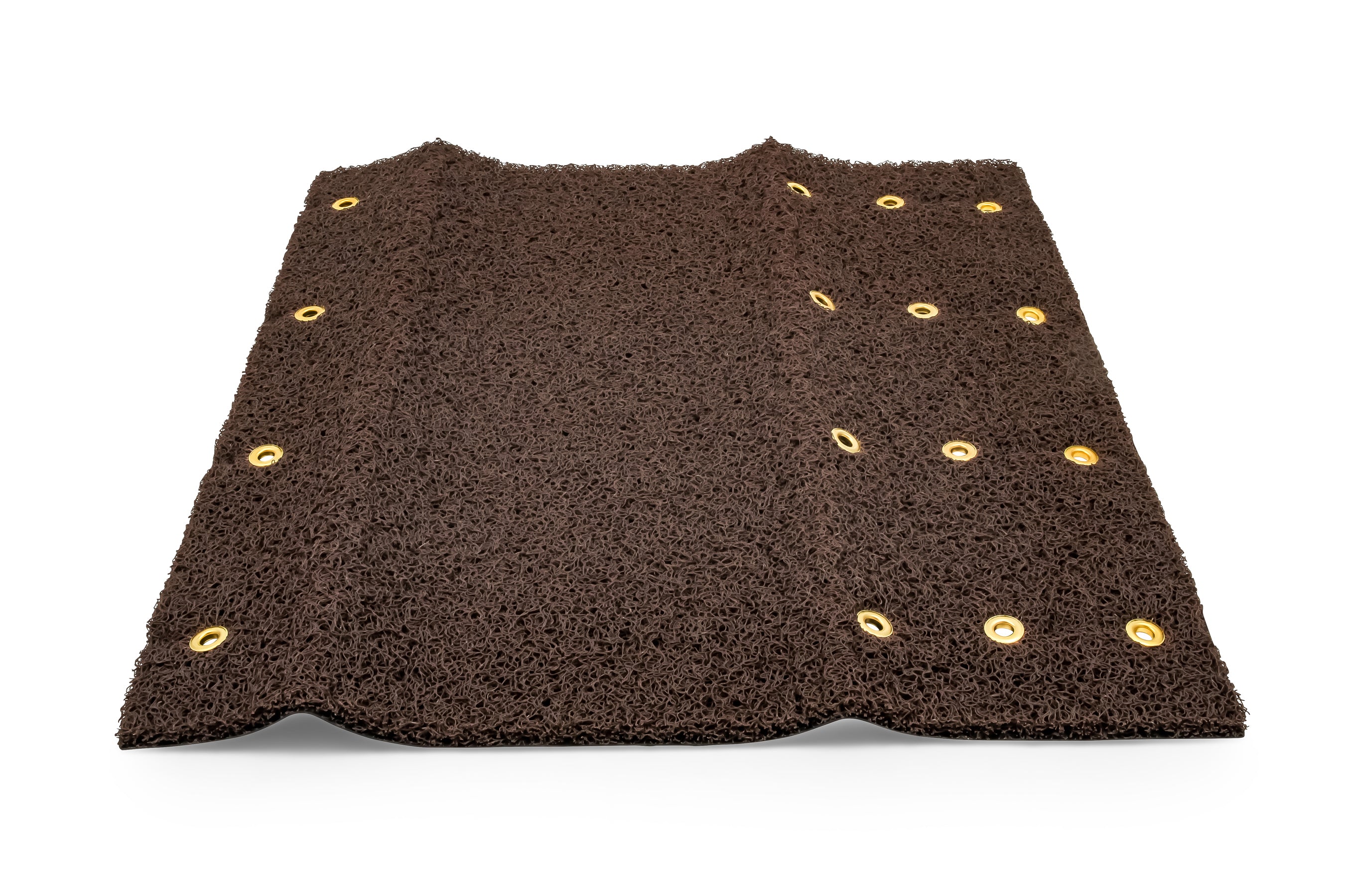 Camco Premium Wrap Around RV Step Rug with Looped PVC Material and Spring, Brown