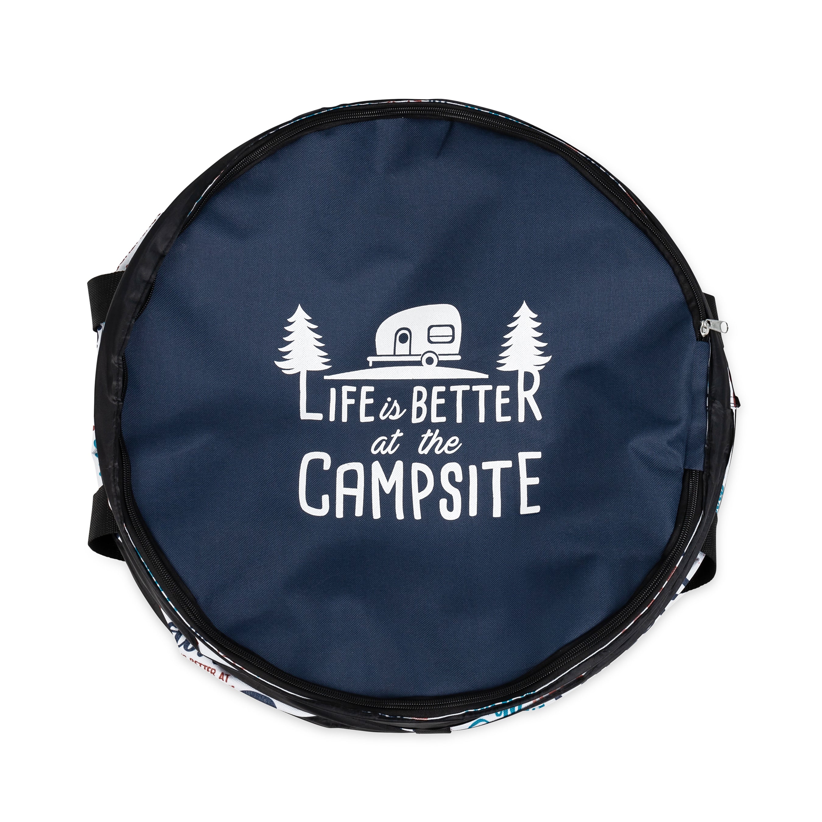 Camco Campsite Pop Up Utility Container with Liner and Zipper Close, Multicolor - VMInnovations
