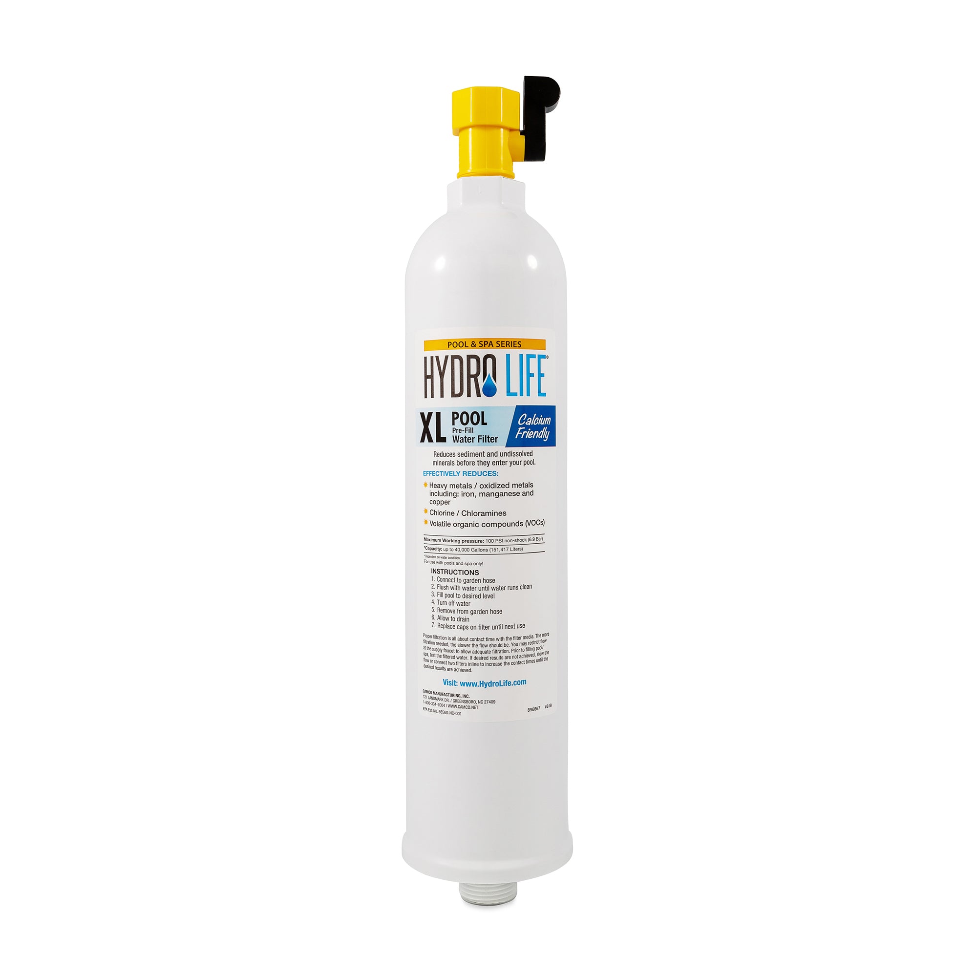 Camco Hydro Life Pool and Spa Filter with Shutoff Valve and Pre Filters Stain - VMInnovations