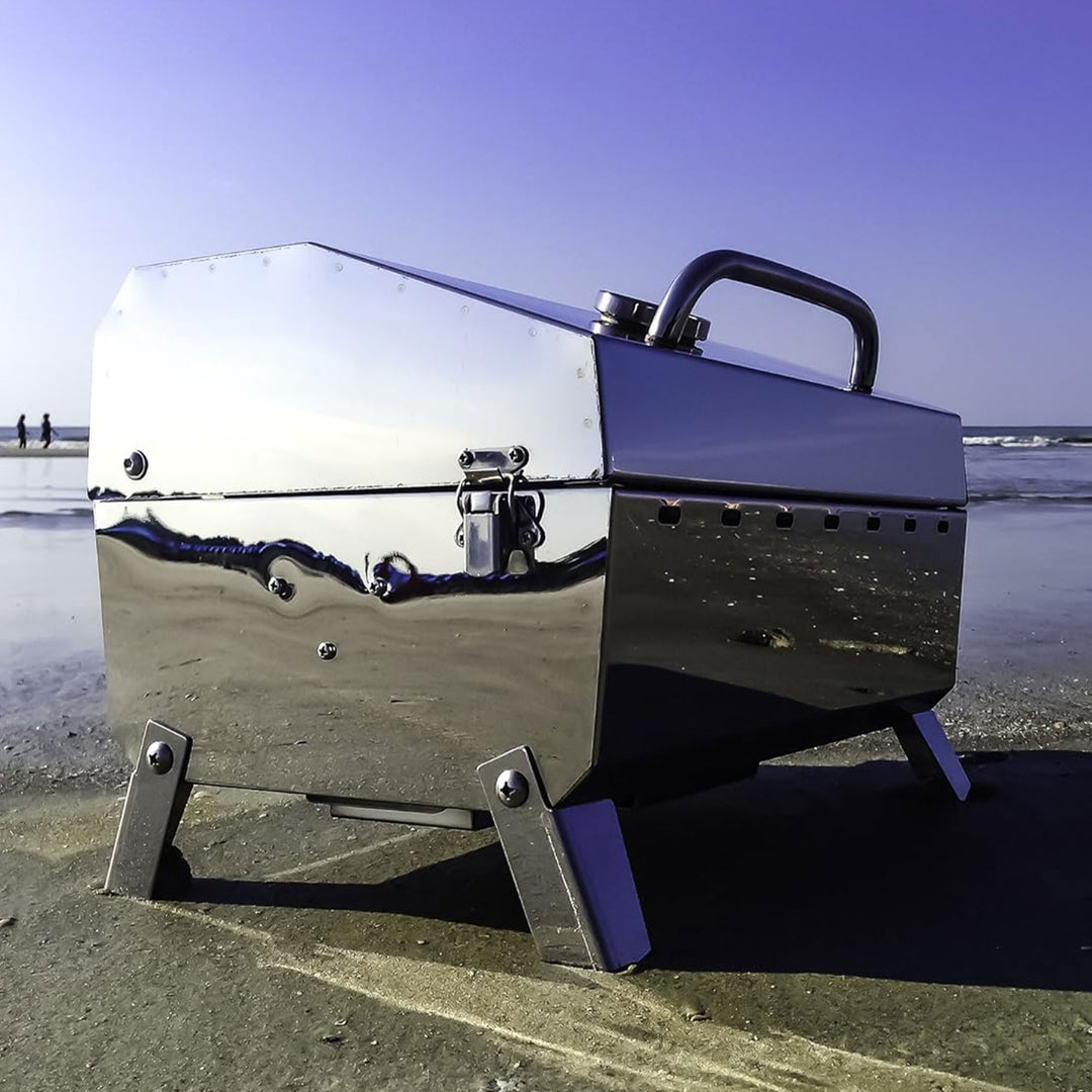 Camco  Grill-Stow N Go 125 Portable Propane Gas Grill with Temperature Gauge - VMInnovations