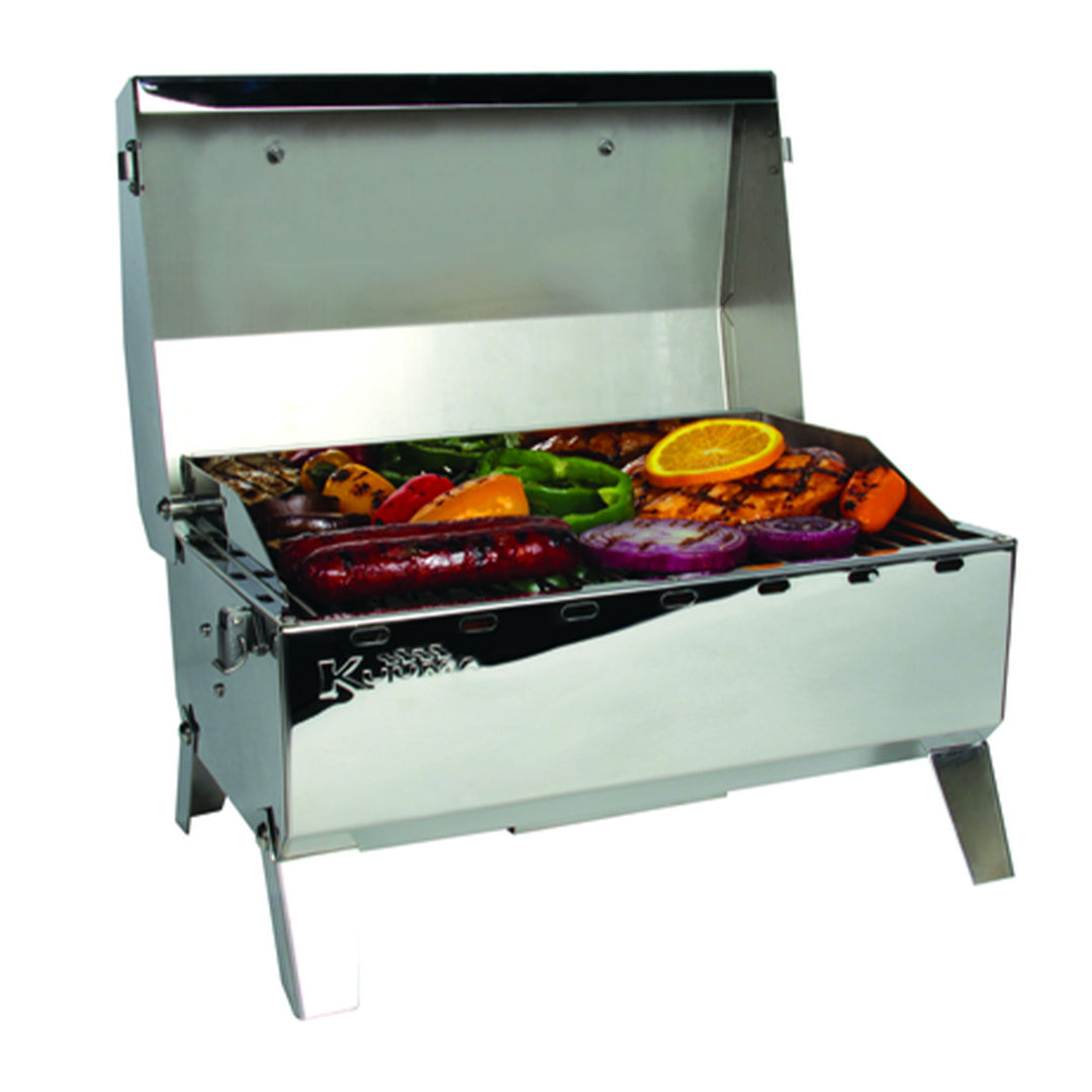 Camco  Grill-Stow N Go 125 Portable Propane Gas Grill with Temperature Gauge - VMInnovations