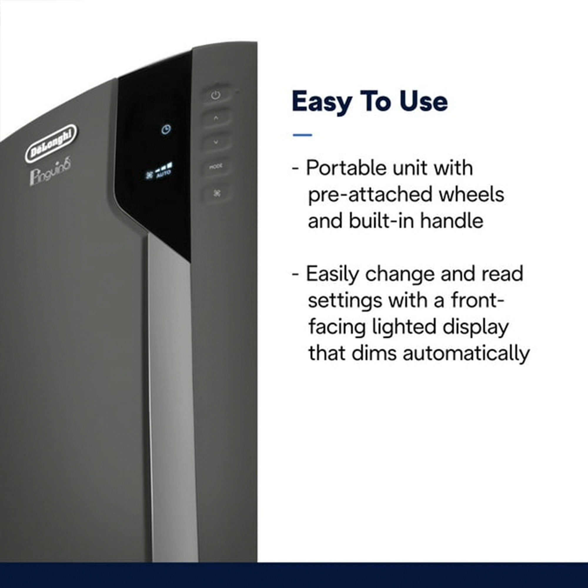 DeLonghi Pinguino 6800 BTU 2022 Portable AC with Motorized Airflow (Damaged) - VMInnovations