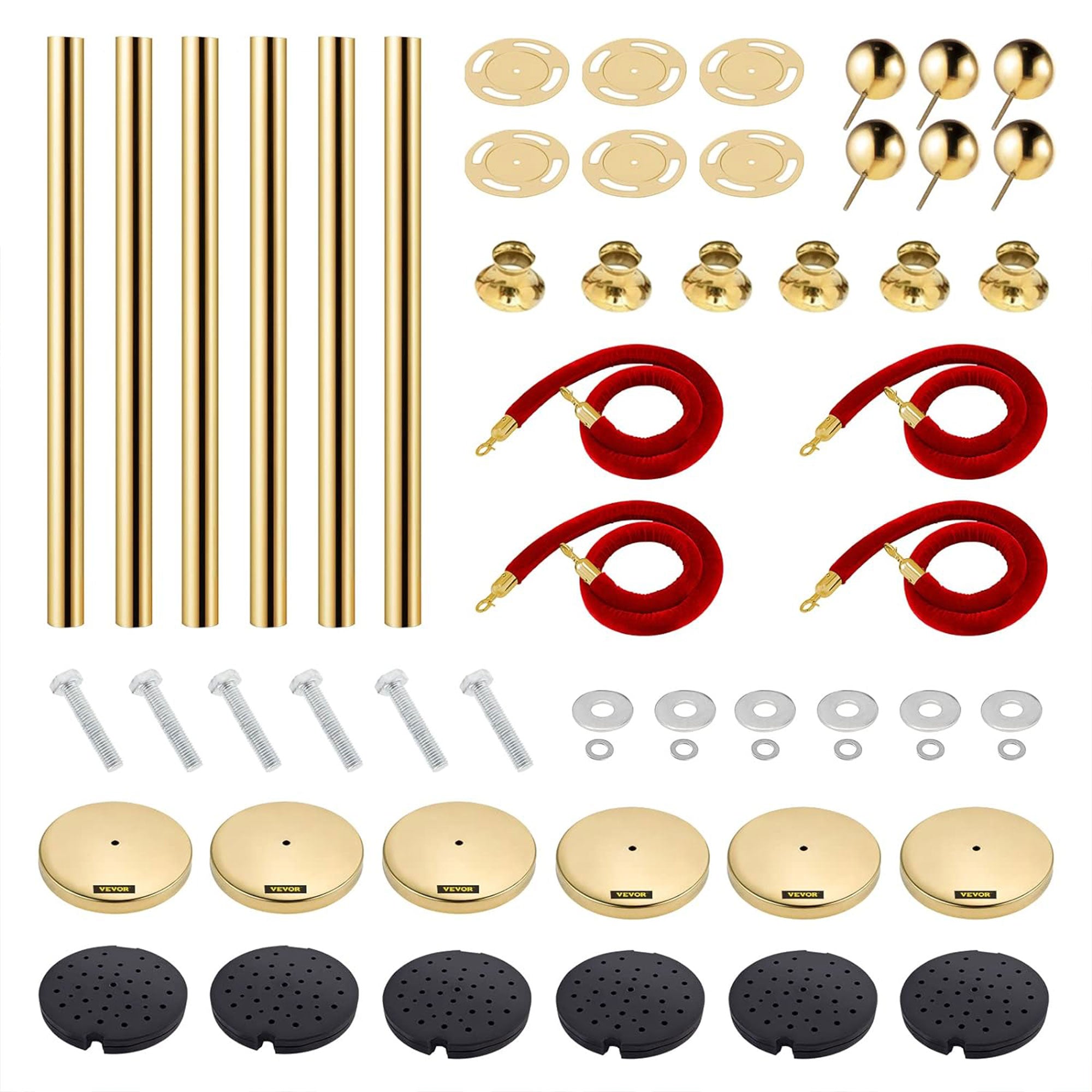 Vevor Velvet Ropes and Stanchion Post w/Ball Top for Crowd Control (Open Box) - VMInnovations