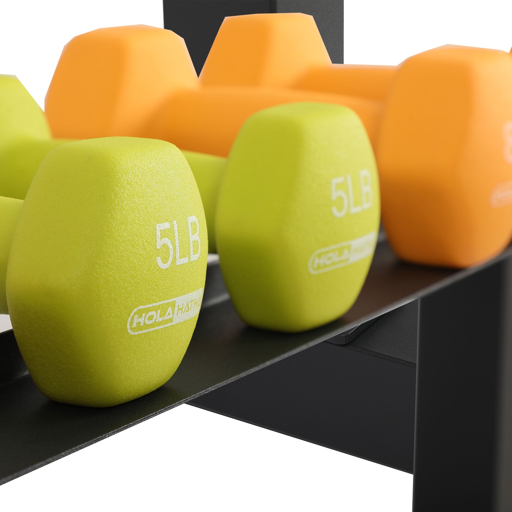 HolaHatha 106lb Neoprene Dumbbell Strength Training Weight Set w/Rack (Open Box) - VMInnovations