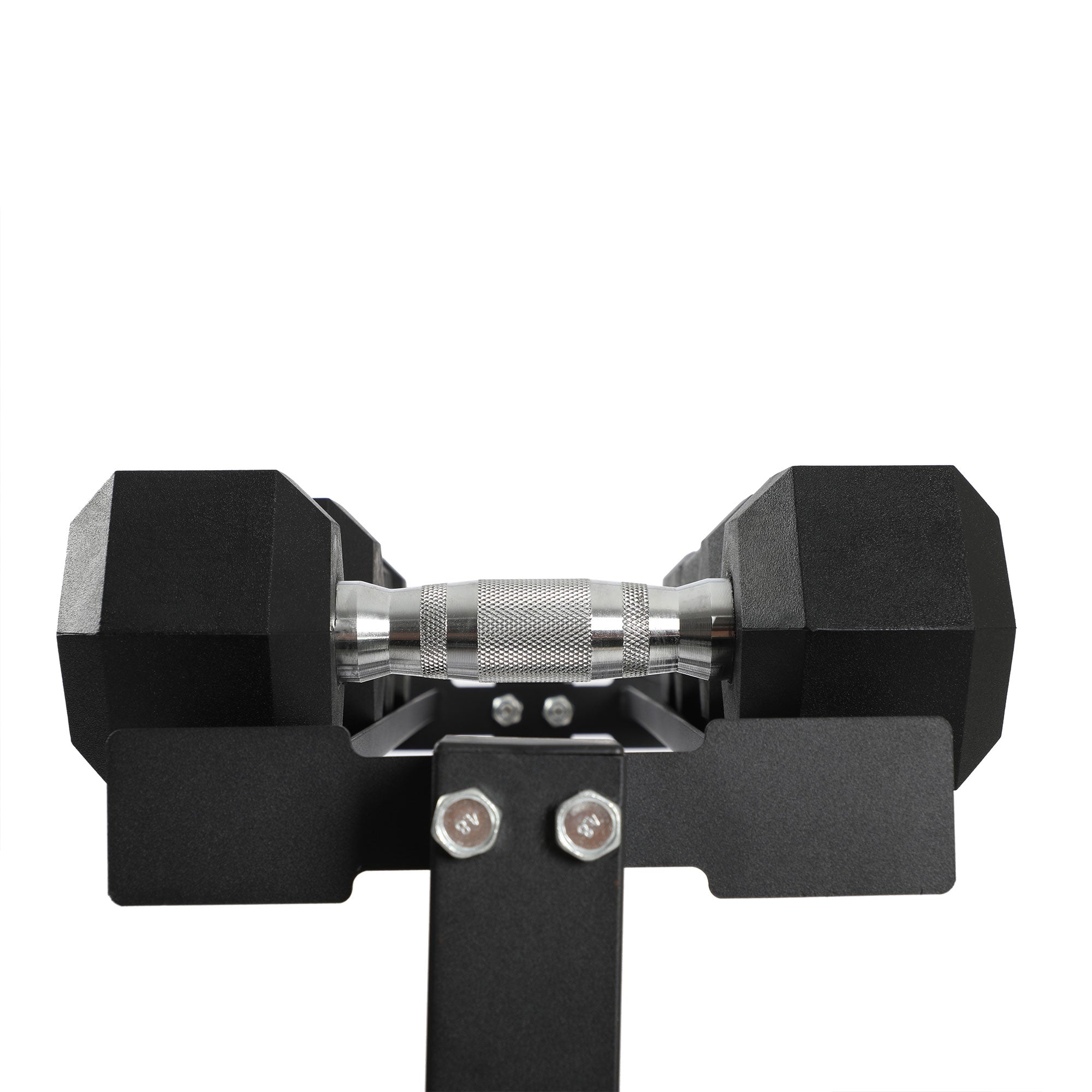 HolaHatha 150 Pound Rubber Encased Dumbbell Strength Training Weight Set w/ Rack - VMInnovations