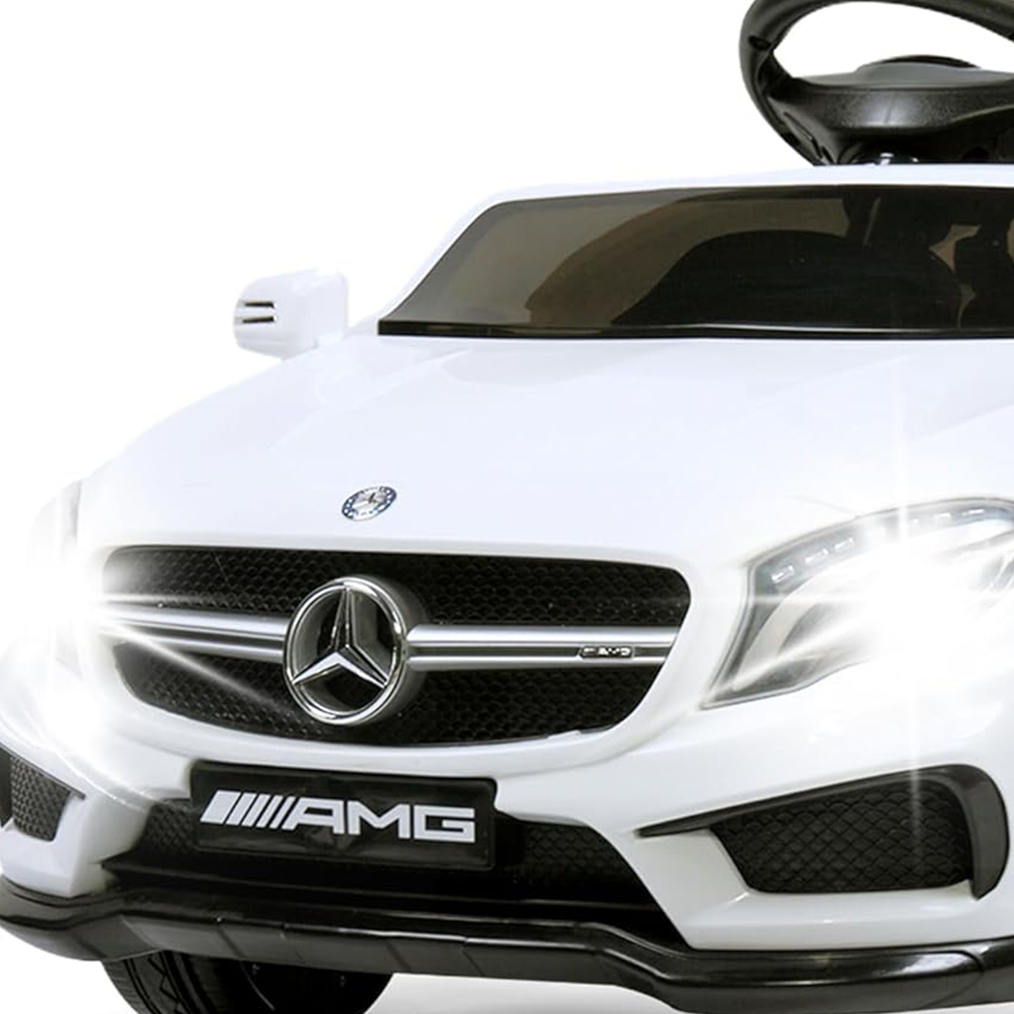 TOBBI 6 Volt Kids Electric Battery Powered Ride On Toy Mercedes Benz Car, White - VMInnovations