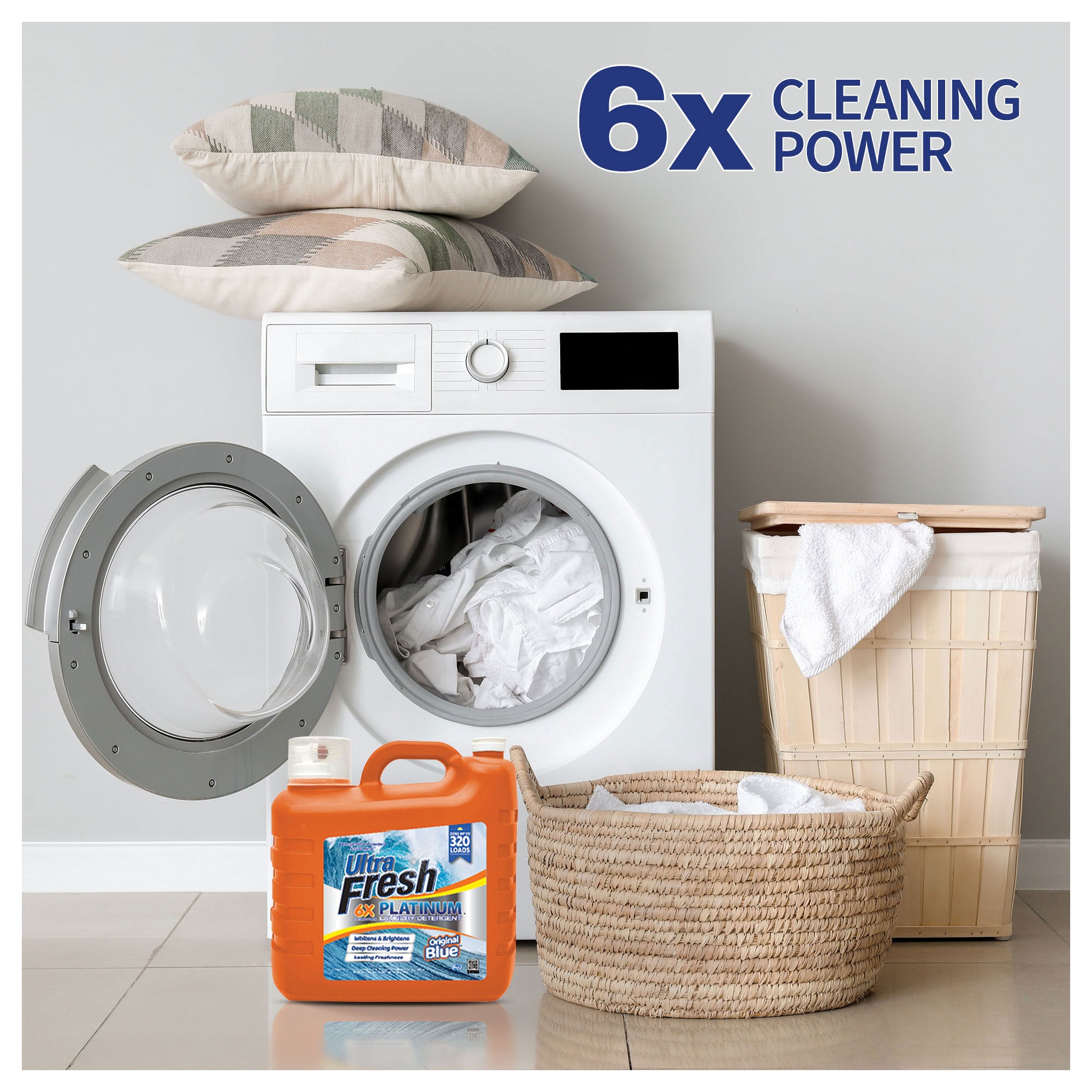 Ultra Fresh 6X Platinum 2 x 2.5 Gal Laundry Detergent, 640 Loads, Original Blue - VMInnovations