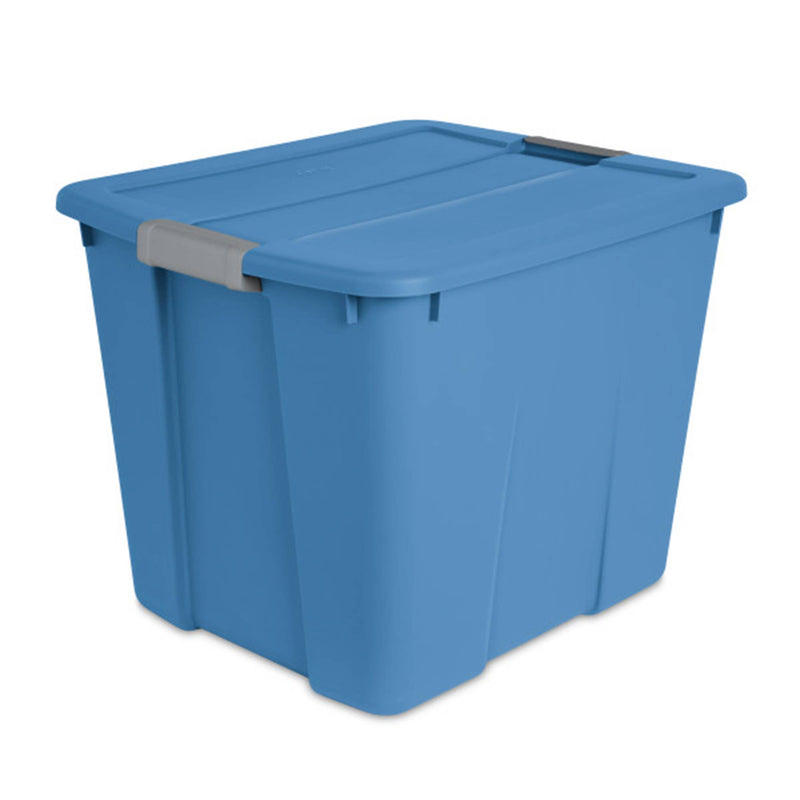 Sterilite 20 Gal Latch Tote w/Handles for Home Storage Bins, Blue Ash (12 Pack)