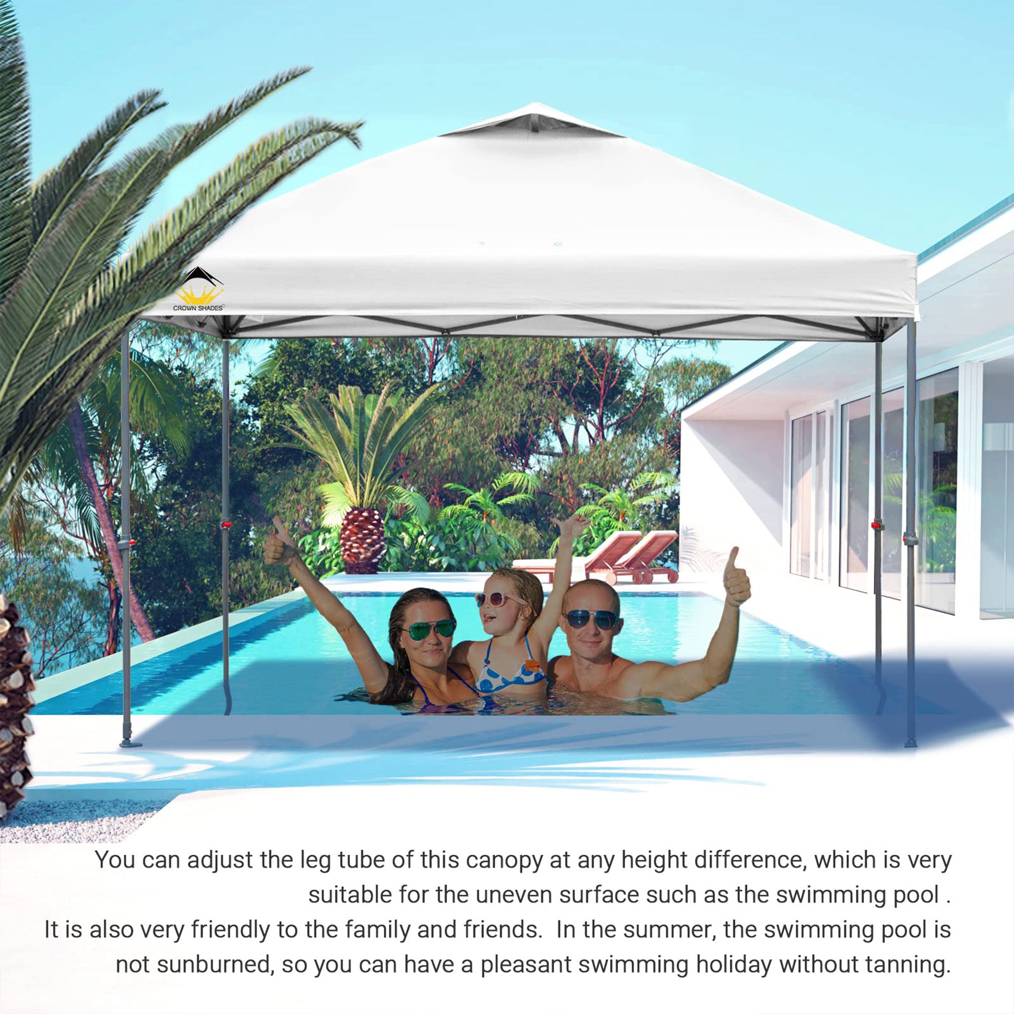Crown Shades 10x10 Ft Instant Pop Up Shade Canopy w/Carry Bag, White (Used) - VMInnovations