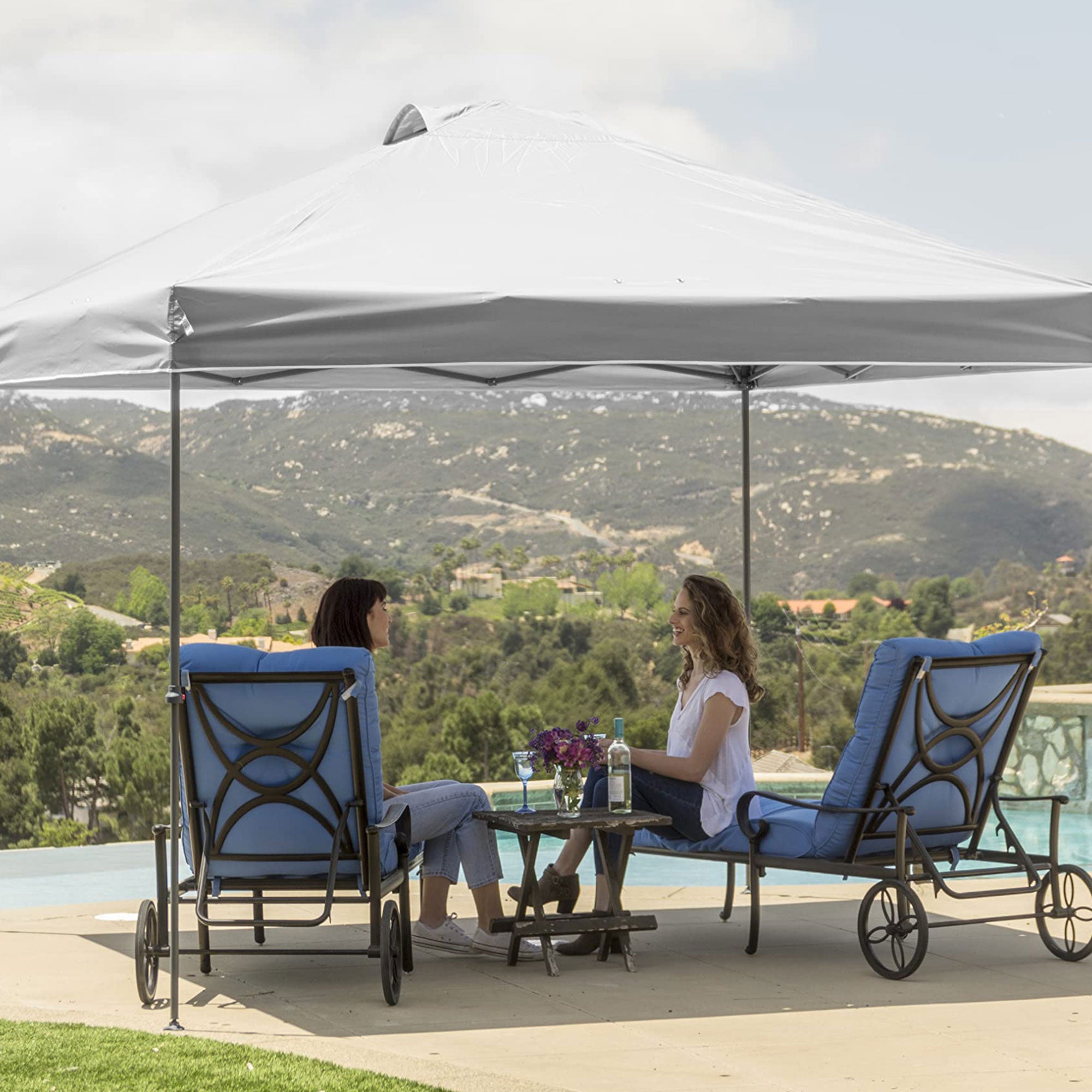 Crown Shades 10x10 Ft Instant Pop Up Shade Canopy w/Carry Bag, White (Used) - VMInnovations