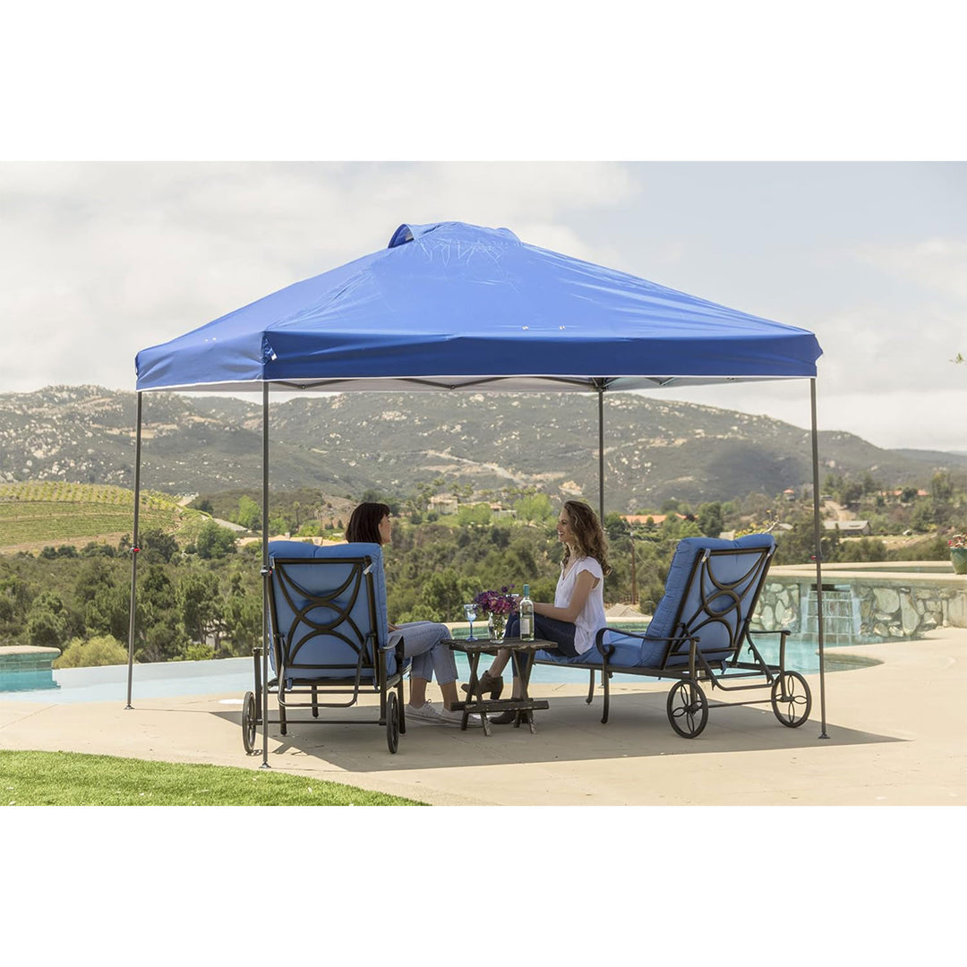 Crown Shades 10x10’ Instant Pop Up Folding Canopy & Carry Bag,Blue (Used) - VMInnovations
