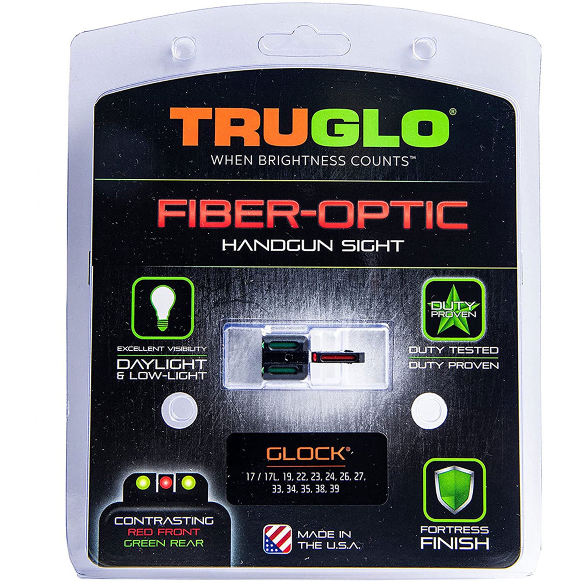 TruGlo Fiber Optic Handgun Glock Pistol Sight Accessories for Glock 17 (3 Pack)