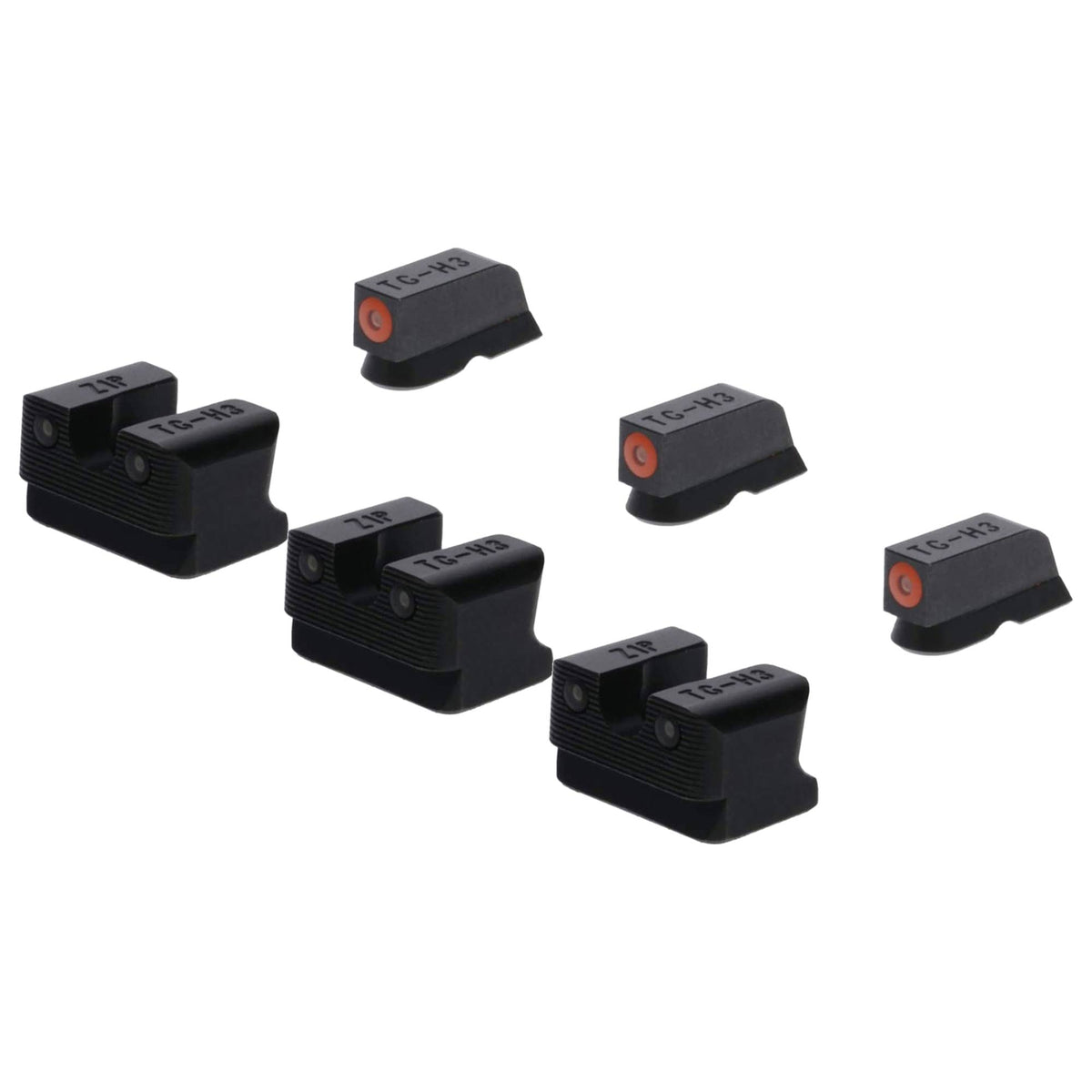 TruGlo Glow in the Dark Handgun w/Orange Ring for CZ & 75 Pistol Sights (3 Pack)
