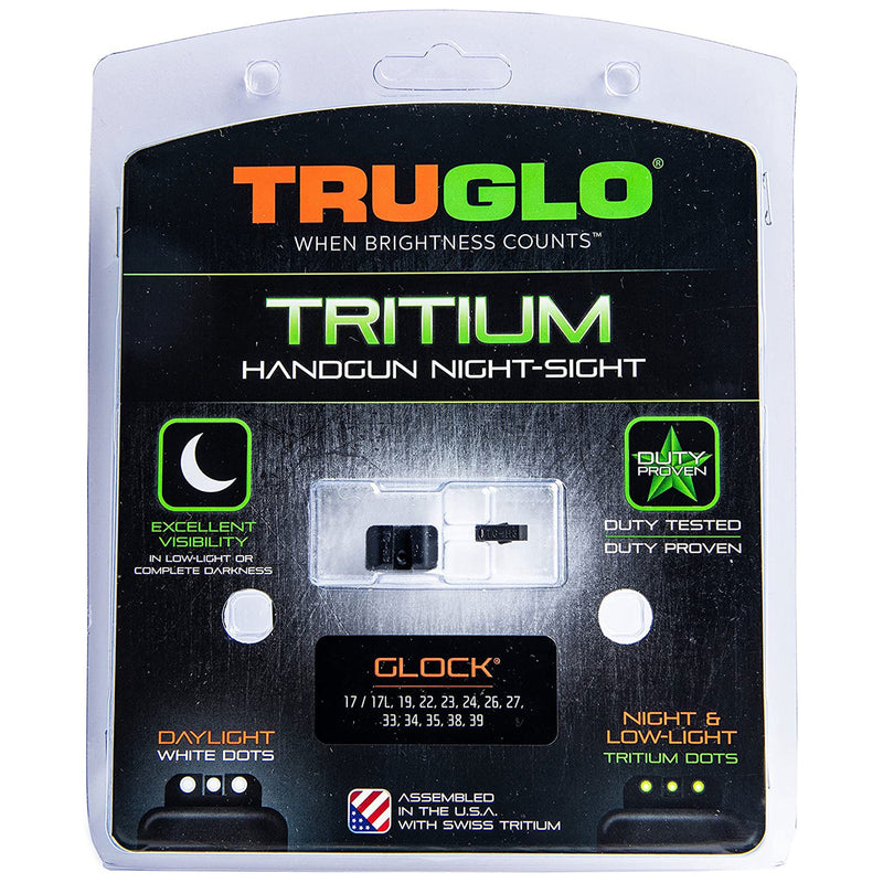 TruGlo Tritium Pro Brite Site Set Glock Handgun Sight, Glock 17 & More (3 Pack)