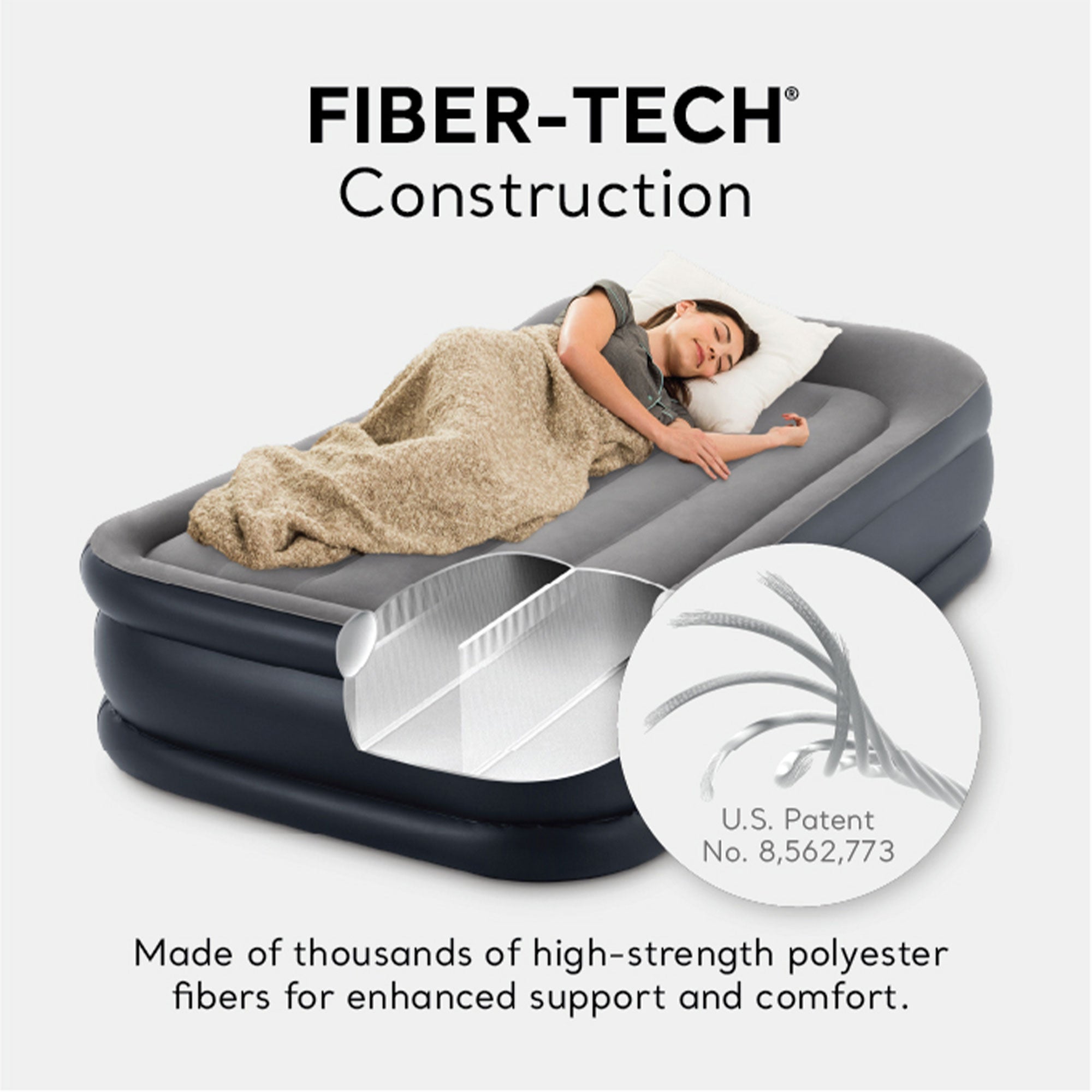 Intex Dura Beam Deluxe Pillow Raised Air Mattress w/ Built In Pump, Twin, 2 Pack - VMInnovations