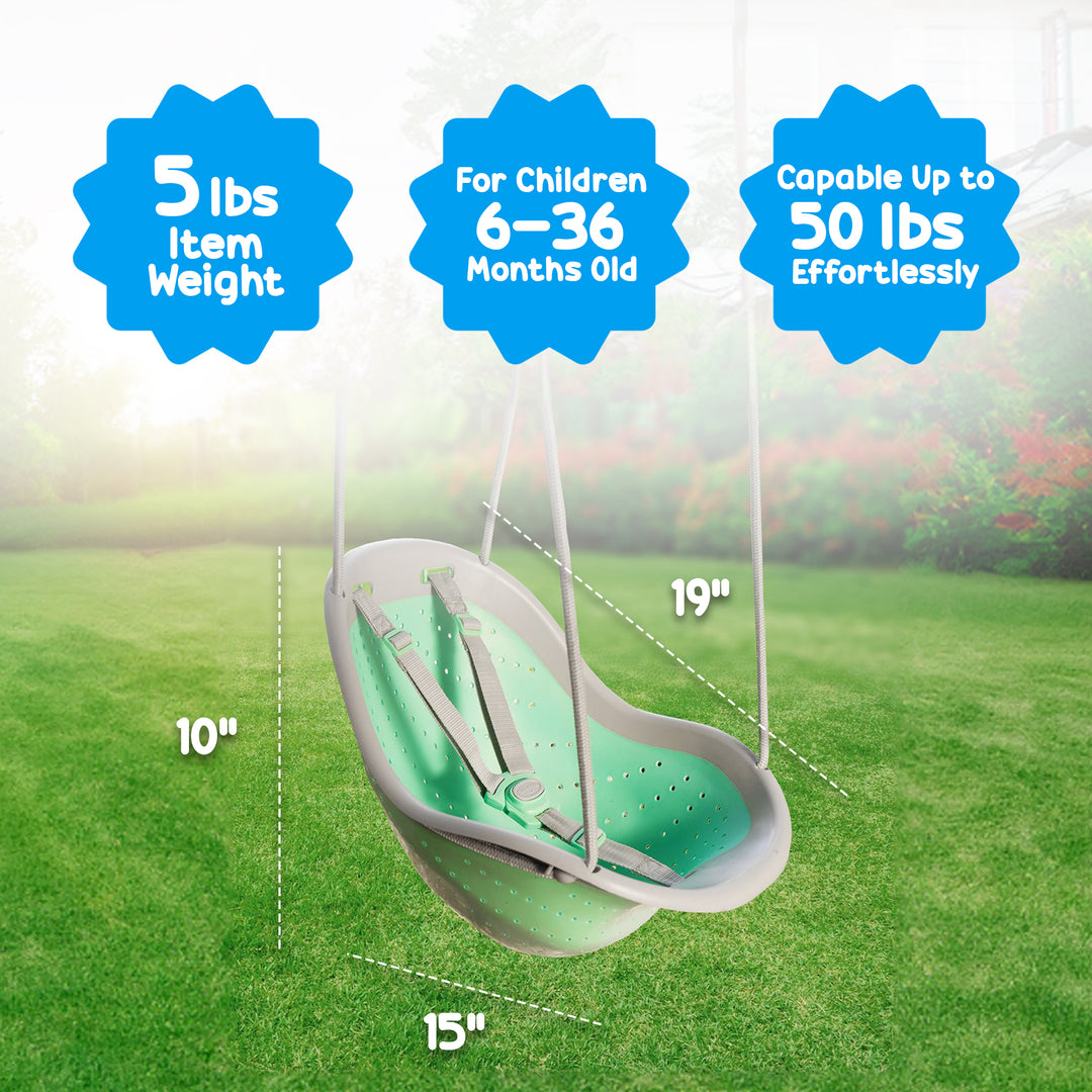 Sweeng Child Swing with Ease Z Adjust Harness Straps and Easy Hang Metal Hooks - VMInnovations