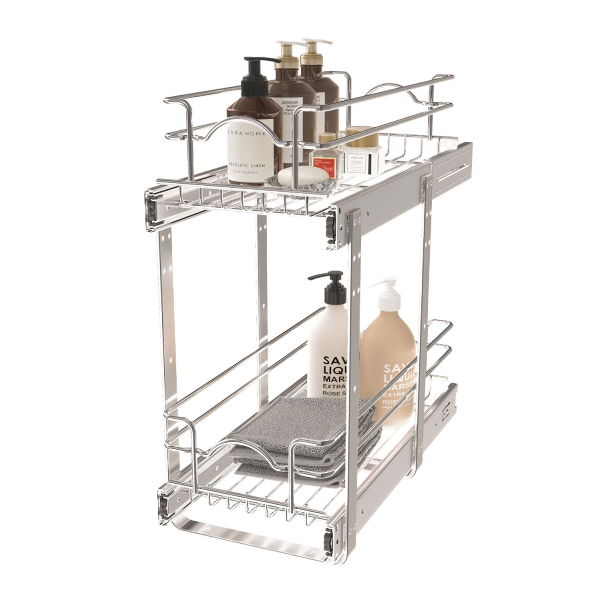 Rev-A-Shelf Kitchen Cabinet Shelf Organizer, 9 by 18 In, 5WB2-0918CR-1 (2 Pack)