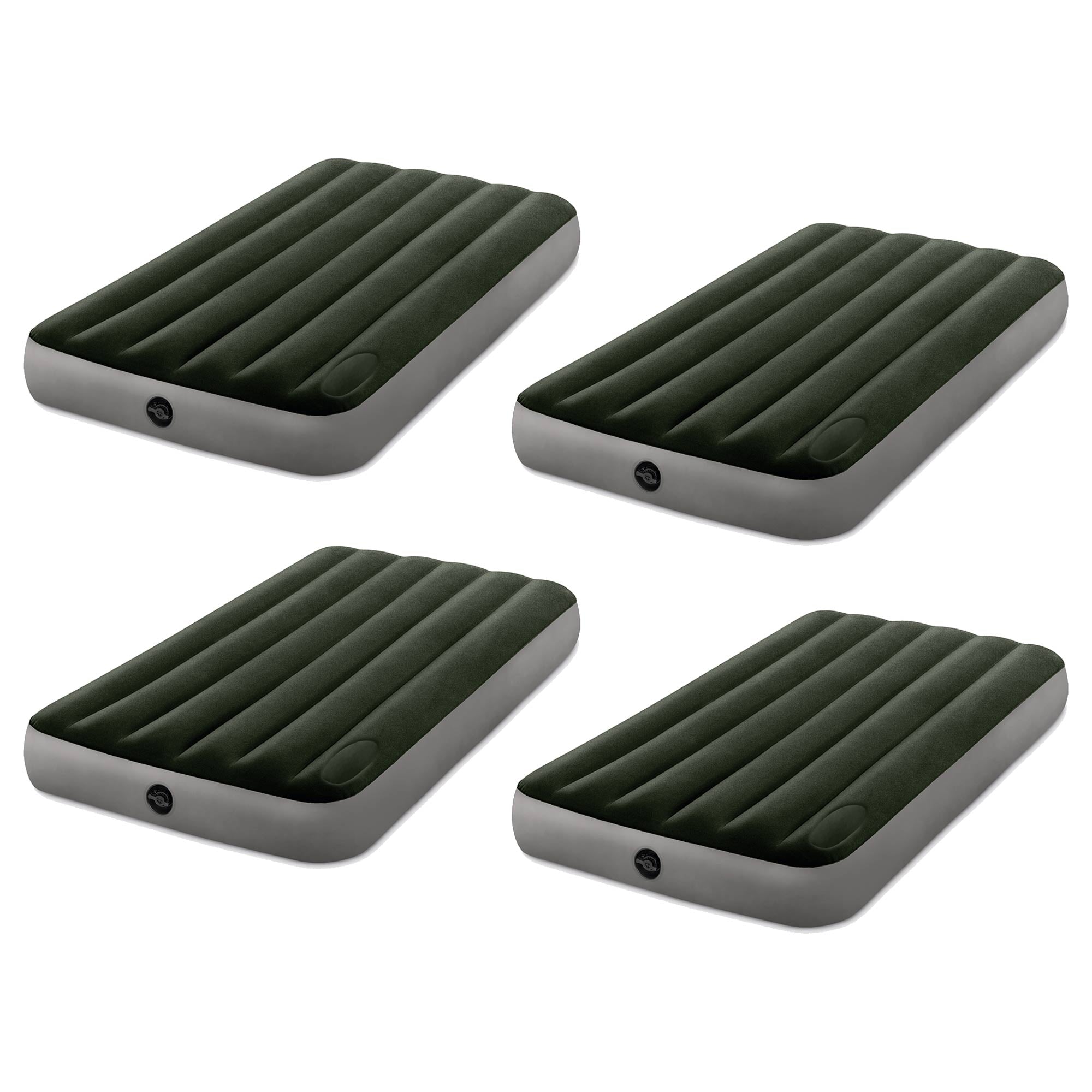 Intex Dura-Beam Standard Downy Airbed w/Built-In Foot Pump, Twin Size (4 Pack) - VMInnovations