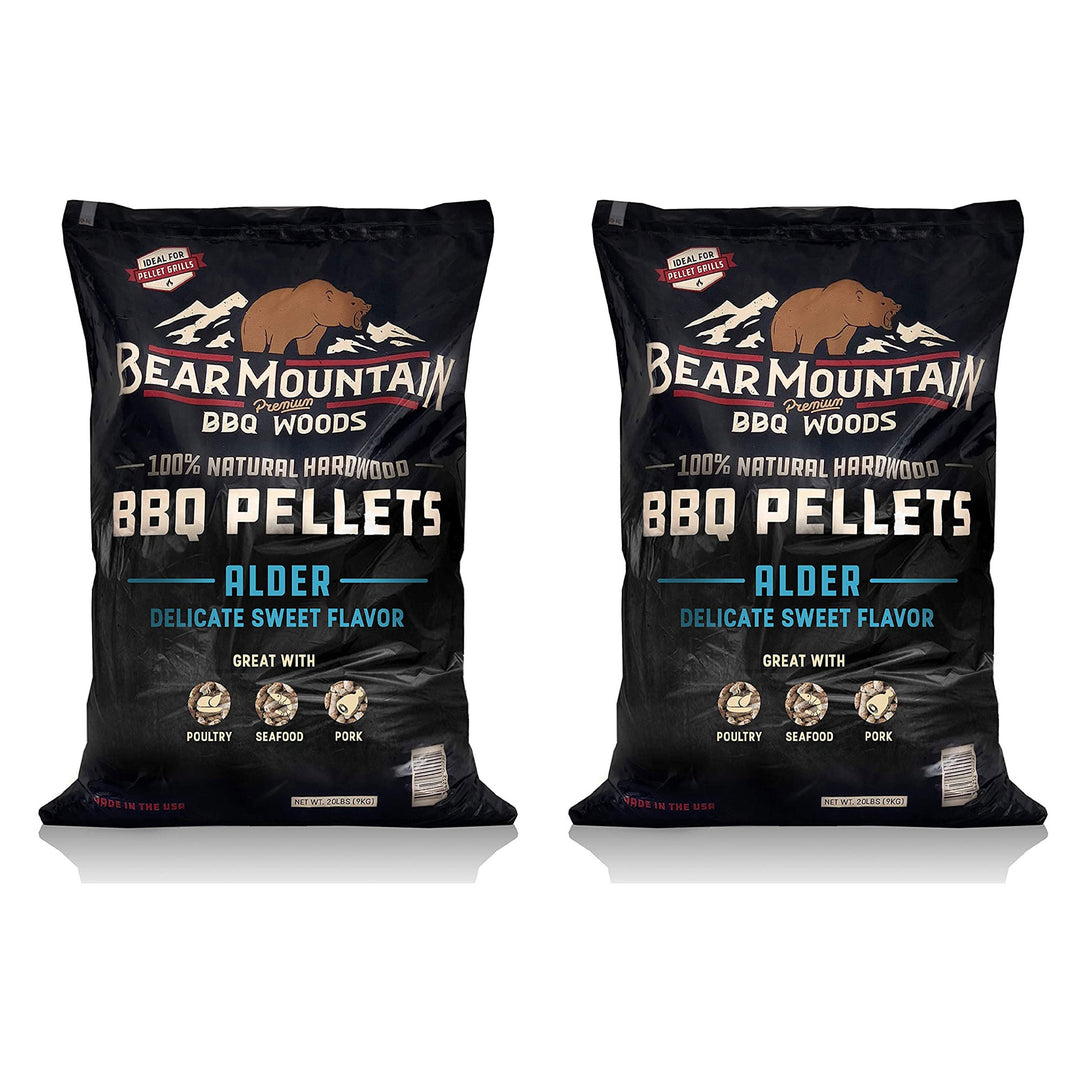Bear Mountain 100 Percent Natural Alder Sweet Flavor Pellets, 20 Pounds (2 Pack) - VMInnovations