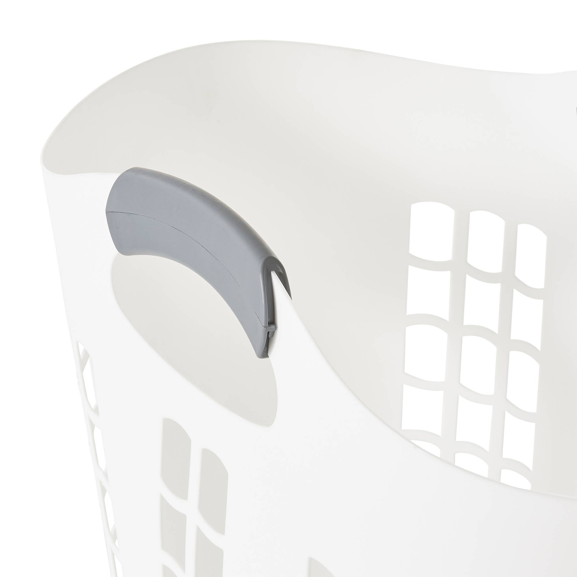 Gracious Living Easy Carry Flex Hamper Ventilated Laundry Basket, White (5 Pack) - VMInnovations