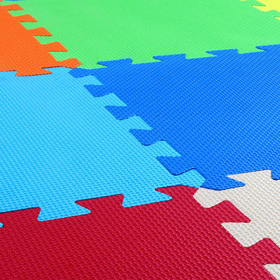 BalanceFrom 9 Color Extra Thick Interlocking Foam Exercise Play Mats (2 Pack)