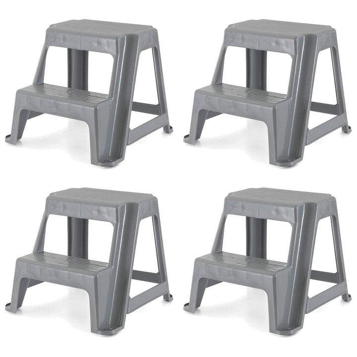 Gracious Living 16" Plastic 2 Step Portable Garage Home & Kitchen Stool (4 Pack) - VMInnovations