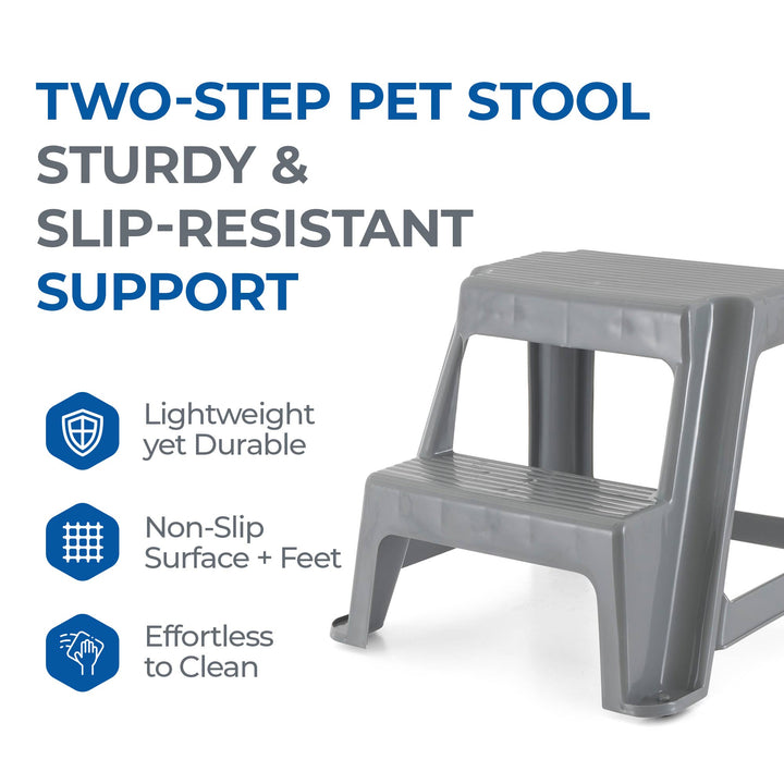 Gracious Living 16" Plastic 2 Step Portable Garage Home & Kitchen Stool (4 Pack) - VMInnovations