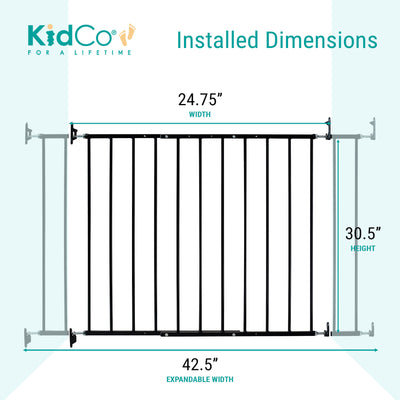 KidCo G2001 Safeway Quick Release Baby Gate, 42.5x30.5 Inch, Black (3 Pack)