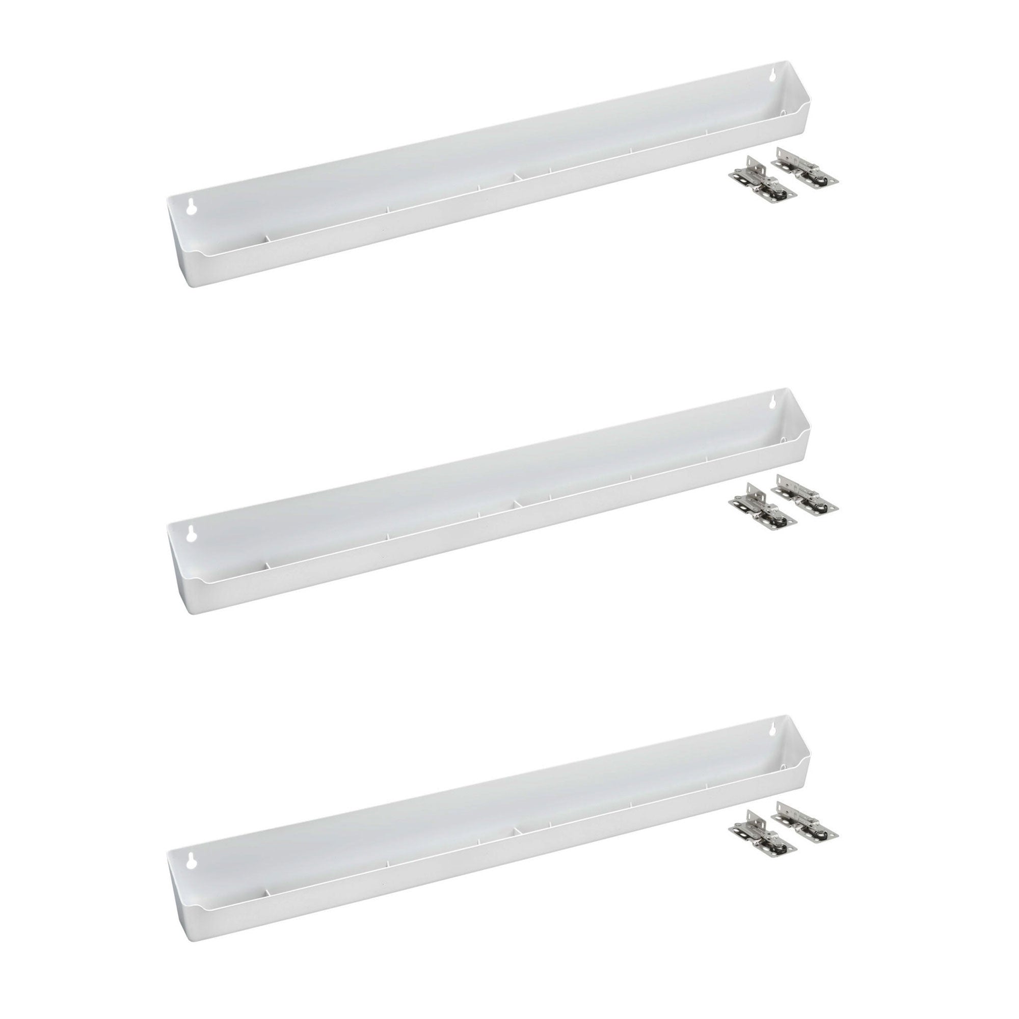 Rev-A-Shelf 30 Inch Kitchen TipOut Tray Polymer, White, LD-6591-30-11-1 (3 Pack)
