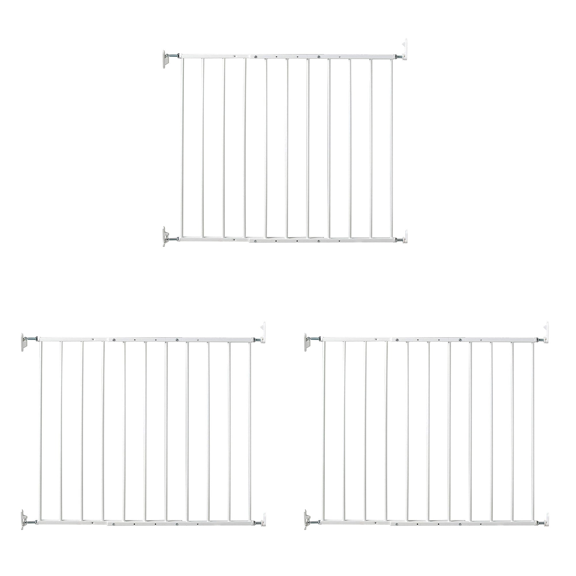 KidCo Angle Mount Safeway Stair Top Quick Release Baby Gate, White (3 Pack) - VMInnovations