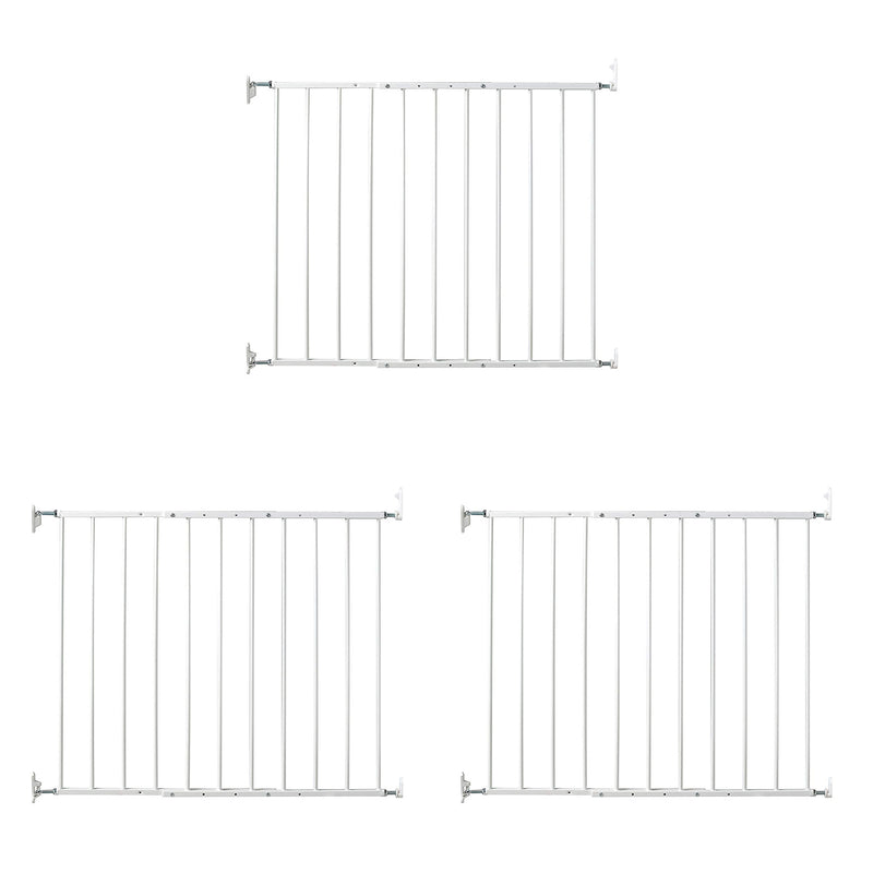 KidCo Angle Mount Safeway Stair Top Quick Release Baby Gate, White (3 Pack)
