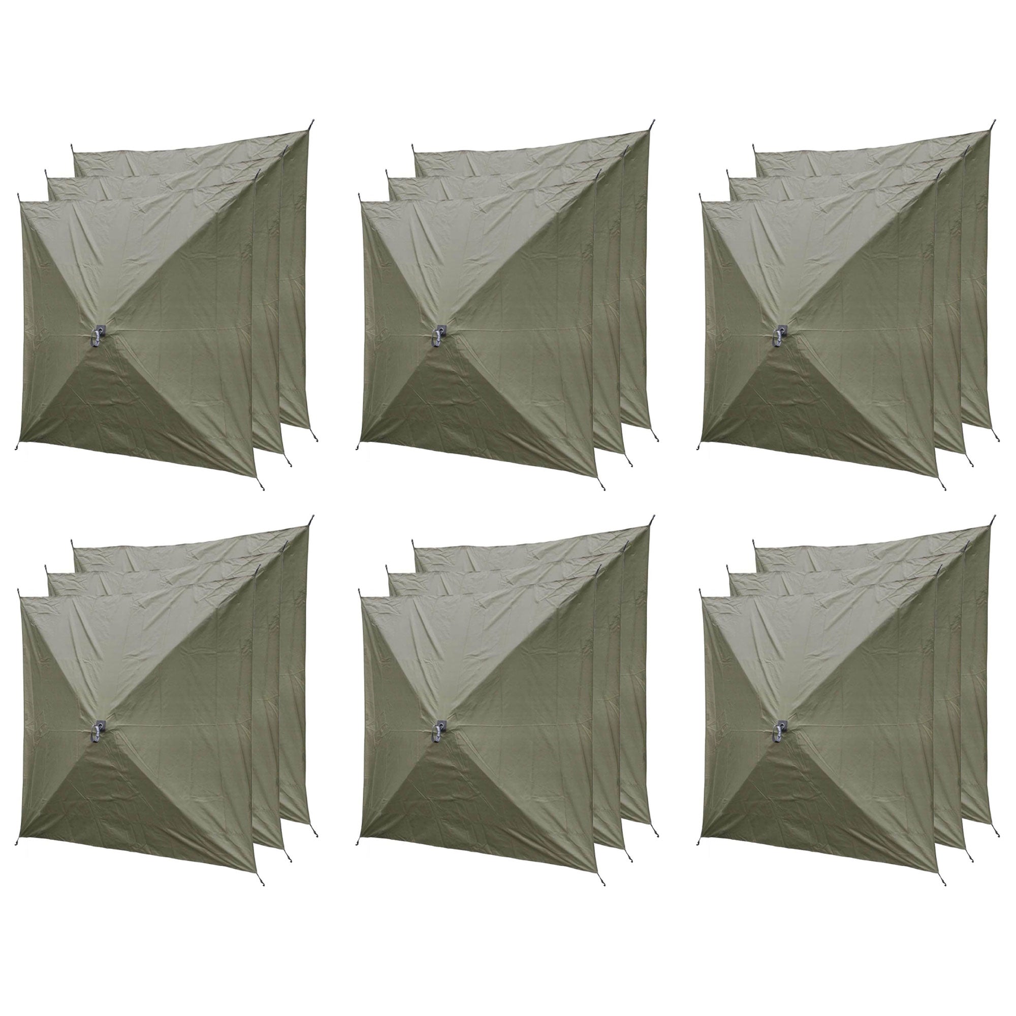 Clam Quick-Set Screen Hub Tent Wind & Sun Panels, Accessory Only, Green (6 Pack)