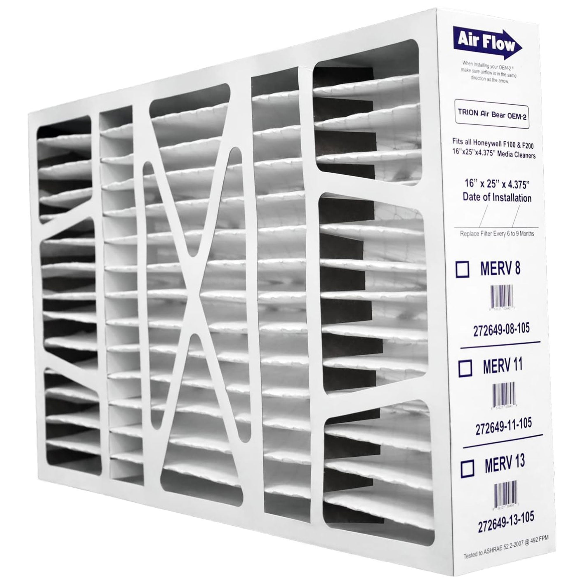 Trion Air Bear OEM 16x25x4 Inch MERV 8 Replacement Air Purifier Filter, 2 Pack - VMInnovations