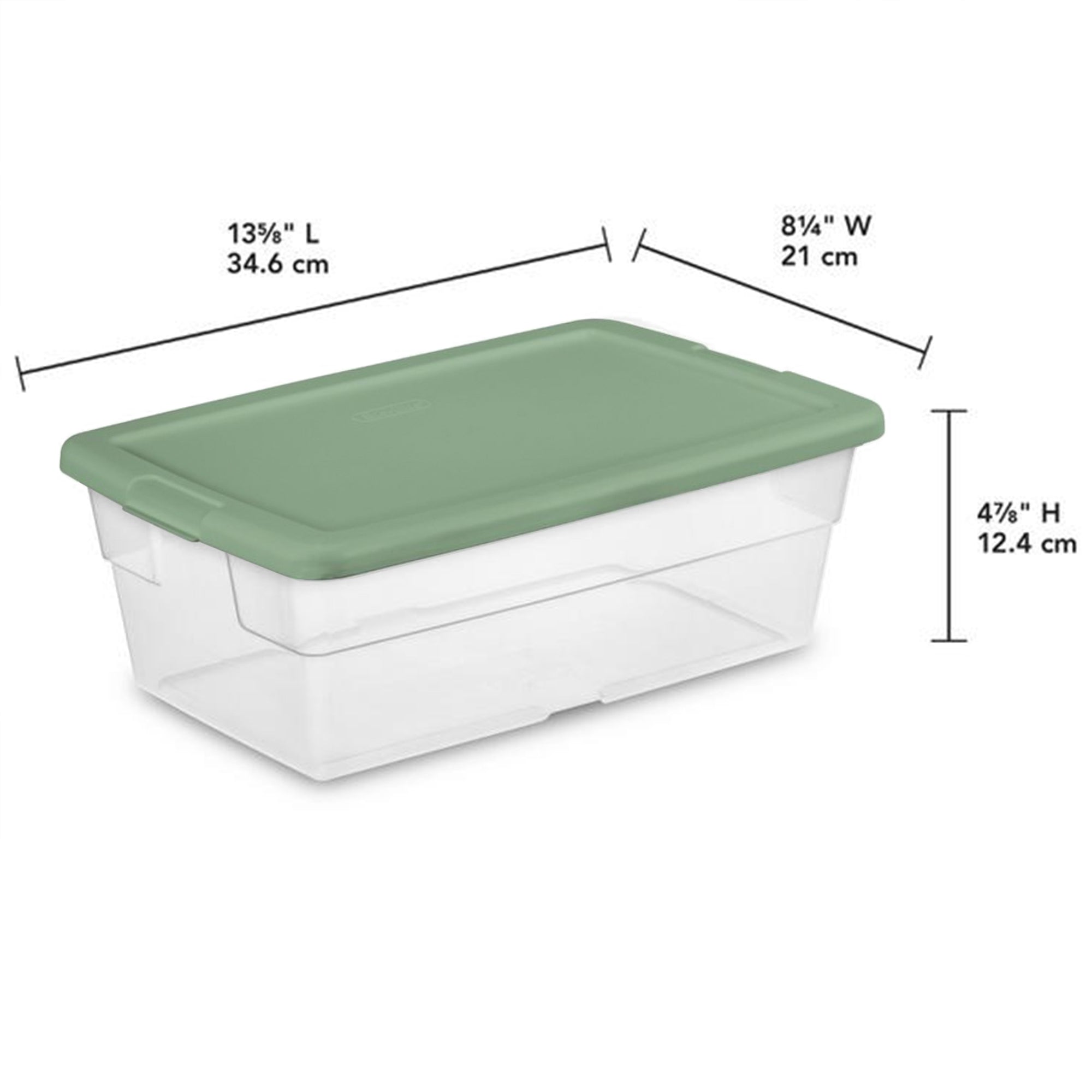 Sterilite Clear Stackable 6 Qt Storage Tote Box Container, Crisp Green (10 Pack) - VMInnovations