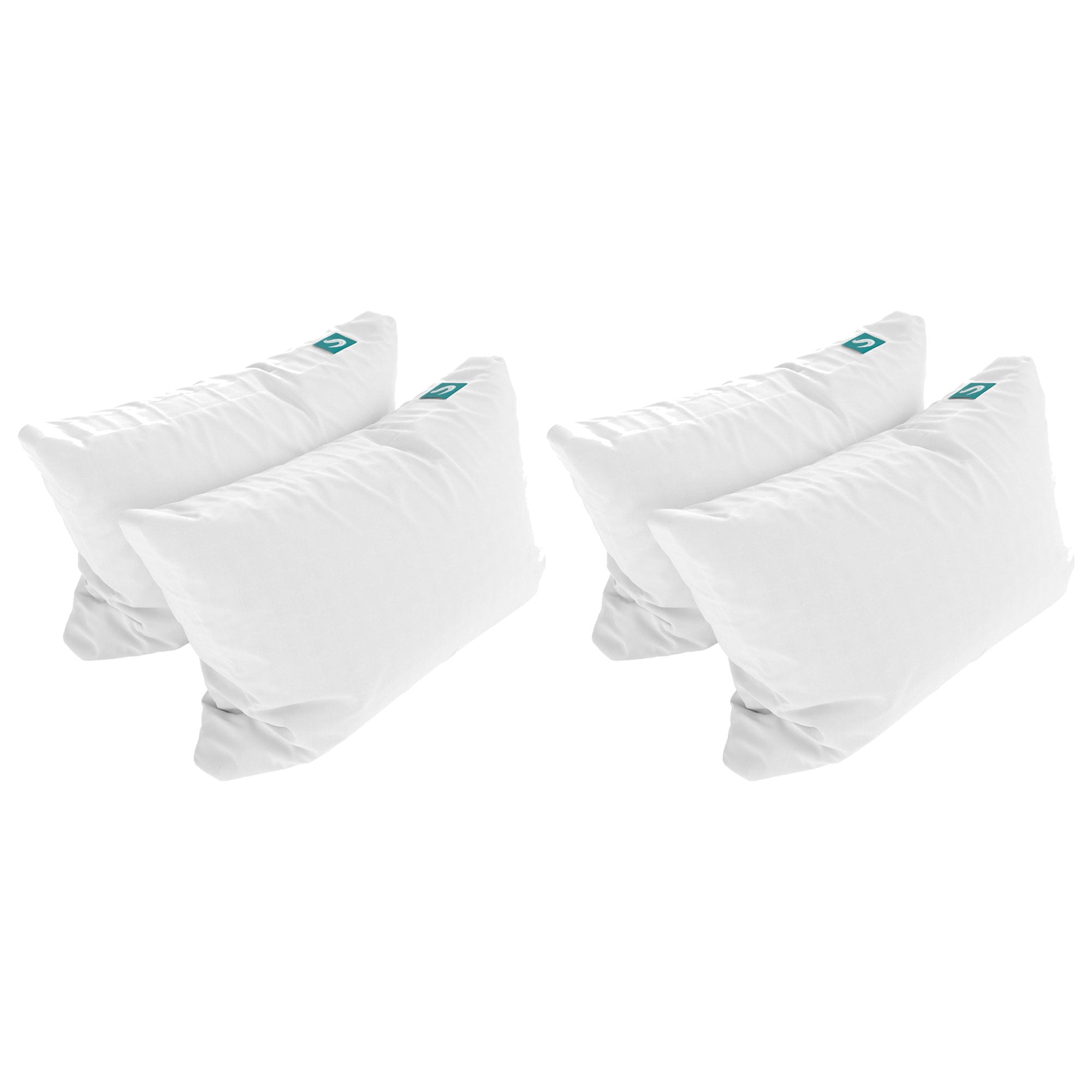 Sleepgram Bed Support Sleeping Pillow with Cover, Queen Size, White (4 Pack)
