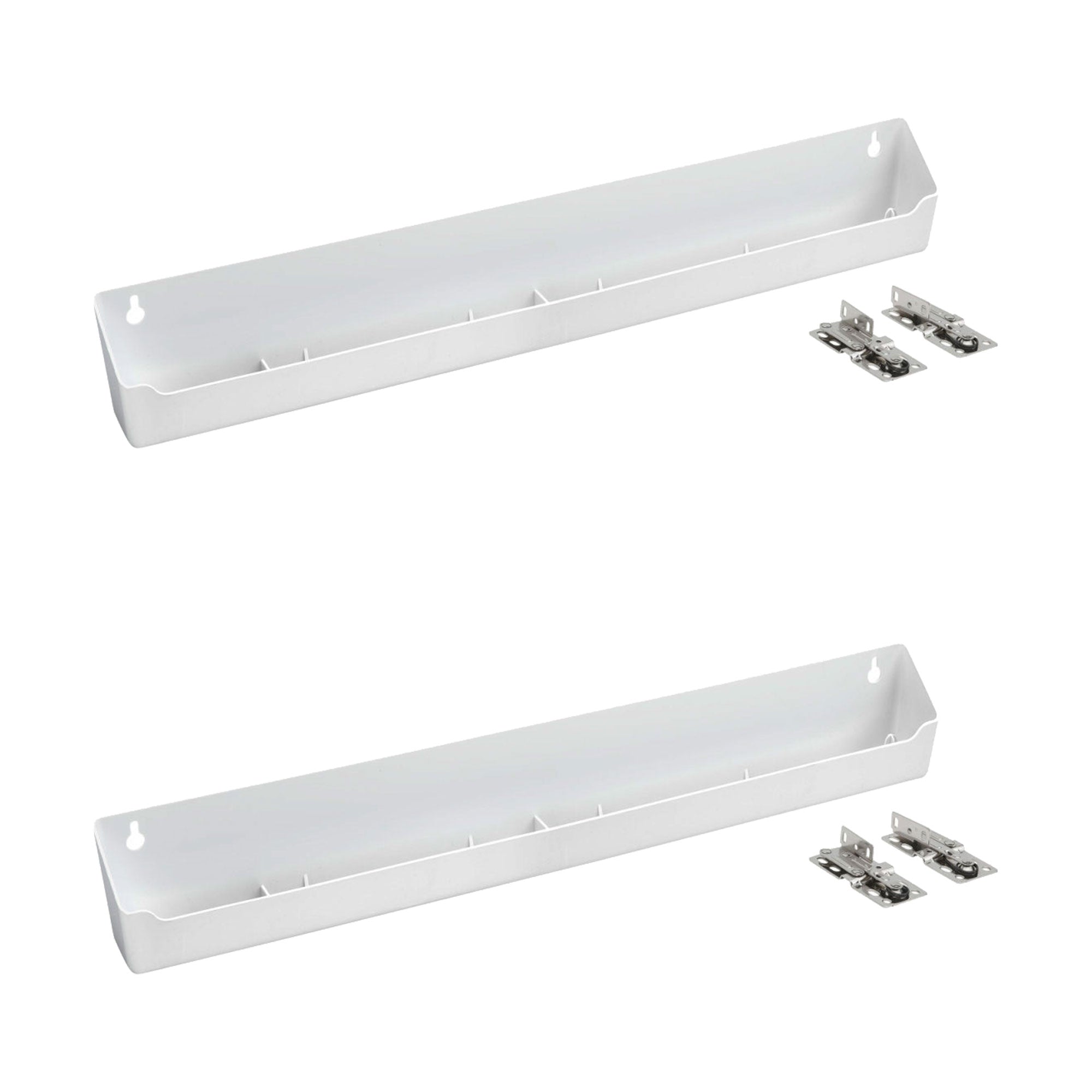 Rev-A-Shelf 22 Inch Kitchen Plastic TipOut Tray, White, LD-6591-22-11-1 (2 Pack)