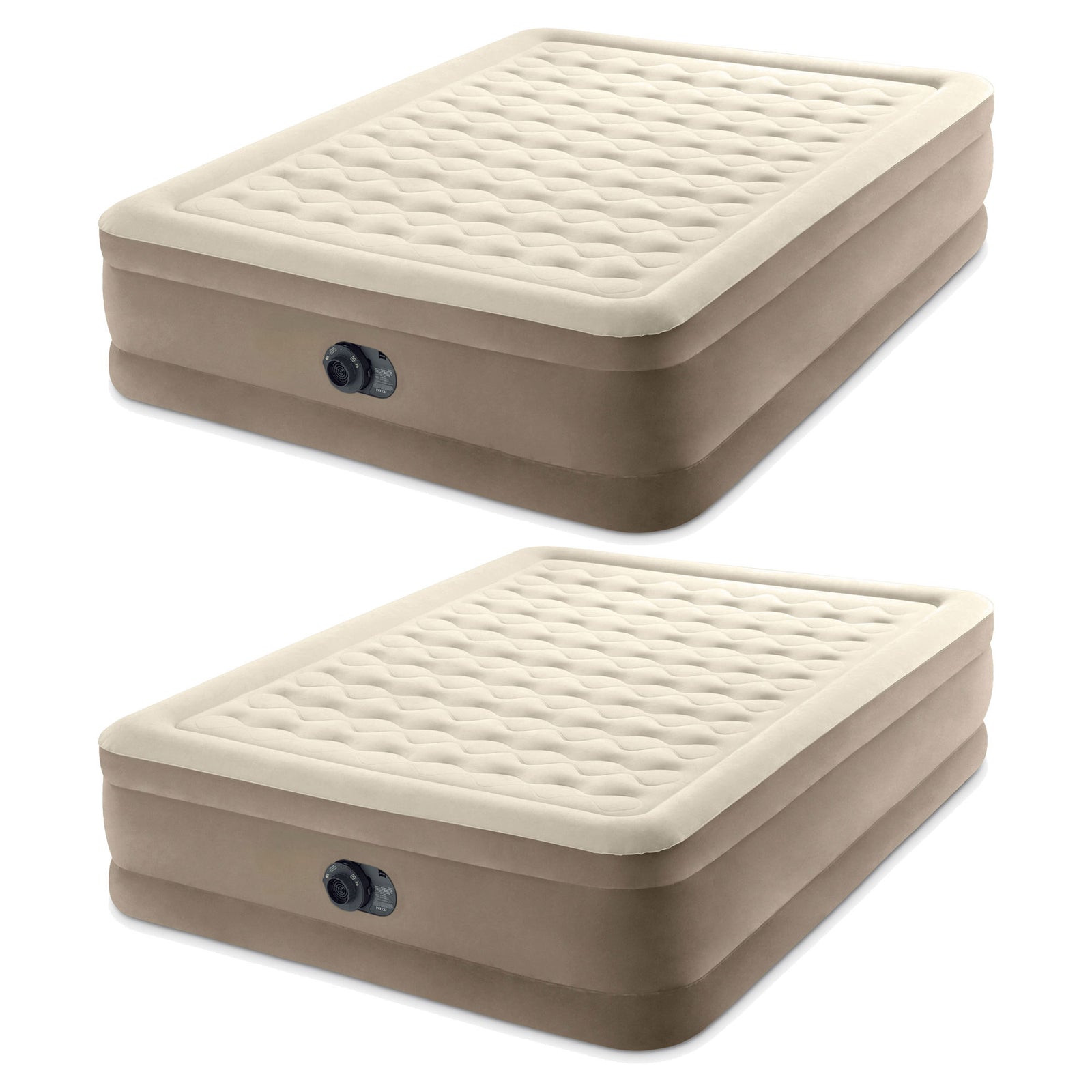 Intex Dura-Beam Deluxe Ultra Plush Air Bed w/Built-in Pump, Queen (2 Pack) - VMInnovations