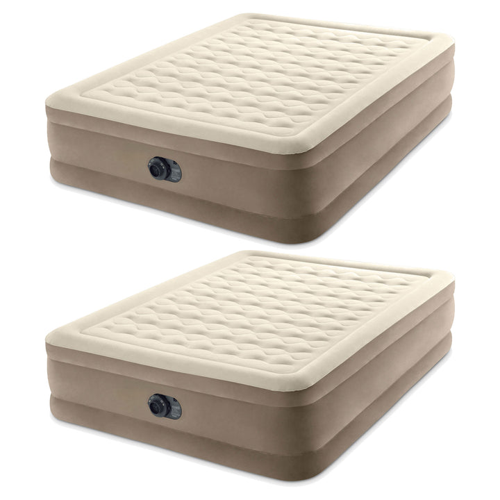 Intex Dura-Beam Deluxe Ultra Plush Air Bed w/Built-in Pump, Queen (2 Pack) - VMInnovations