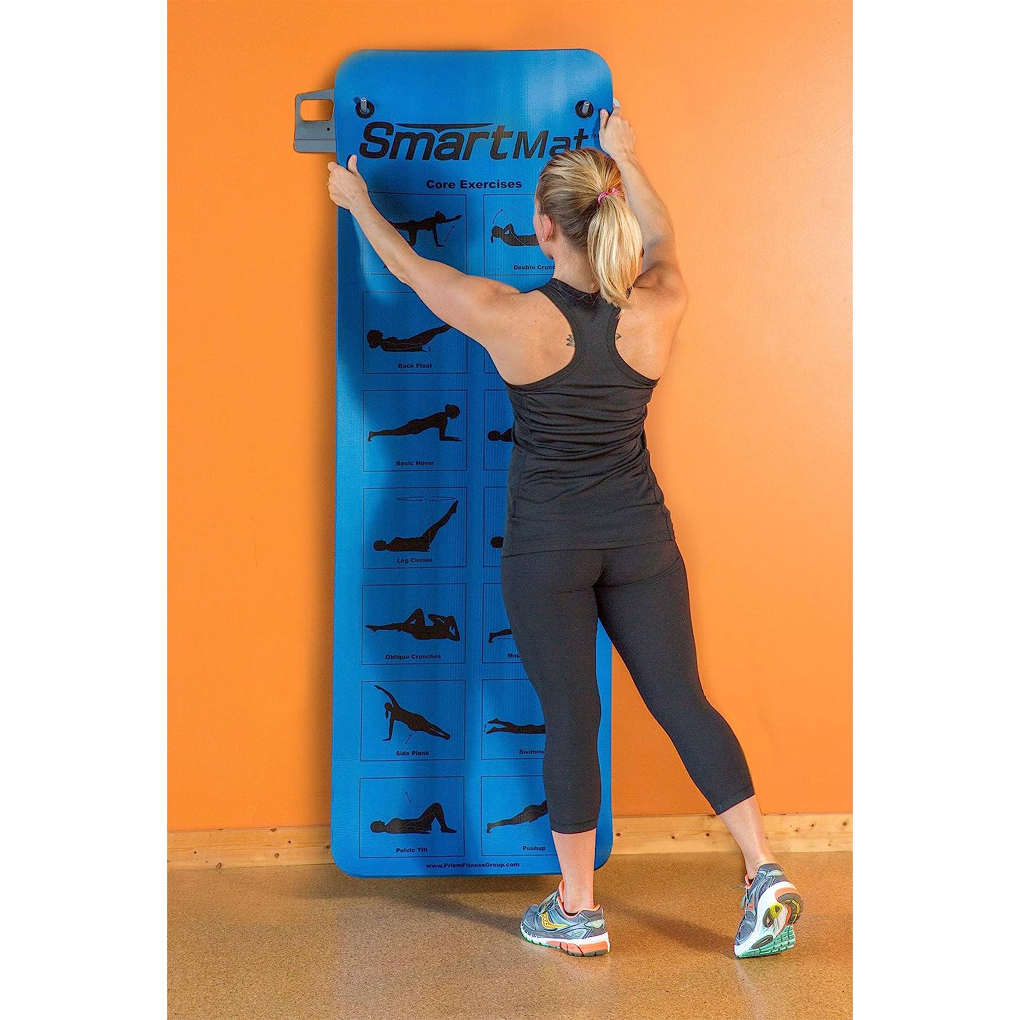 Prism Fitness Thick Smart Self Guided Stretching and Exercise Mat, Blue (2 Pack) - VMInnovations