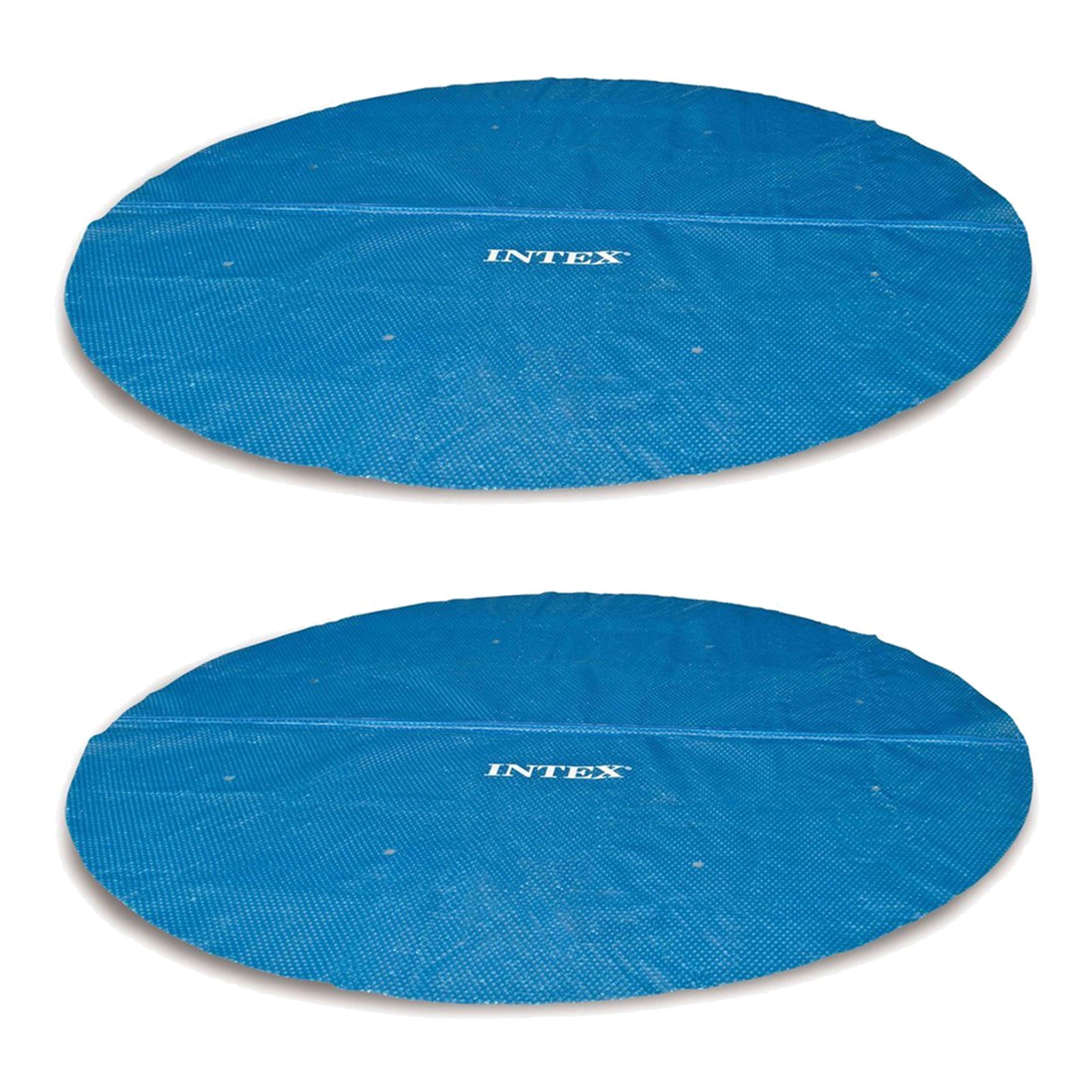 Intex 16 Foot Round Easy Set Outdoor Backyard Swimming Pool Cover, Blue (2 Pack) - VMInnovations
