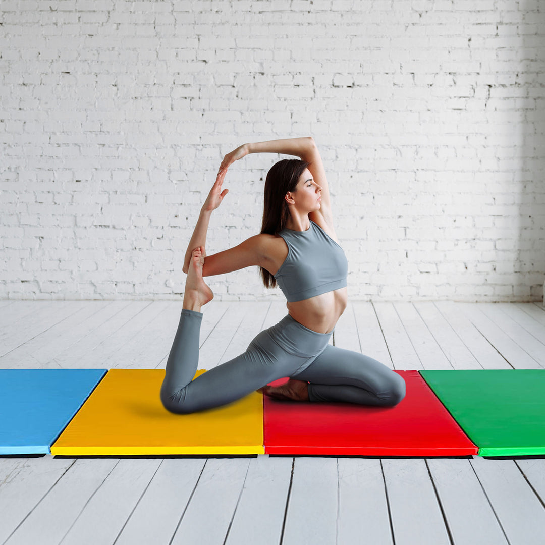 BalanceFrom Fitness 120 x 48" Folding Gymnastics Exercise Mat, Multi (2 Pack) - VMInnovations