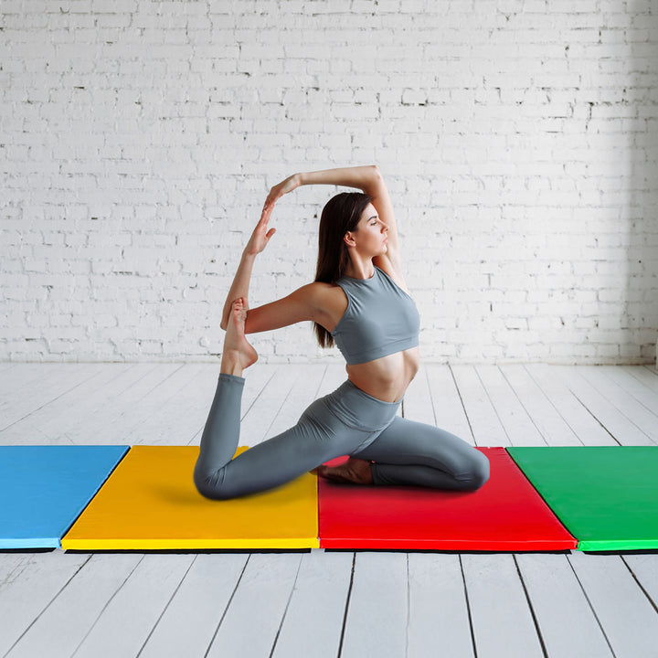 BalanceFrom Fitness 120 x 48" Folding Gymnastics Exercise Mat, Multi (2 Pack) - VMInnovations