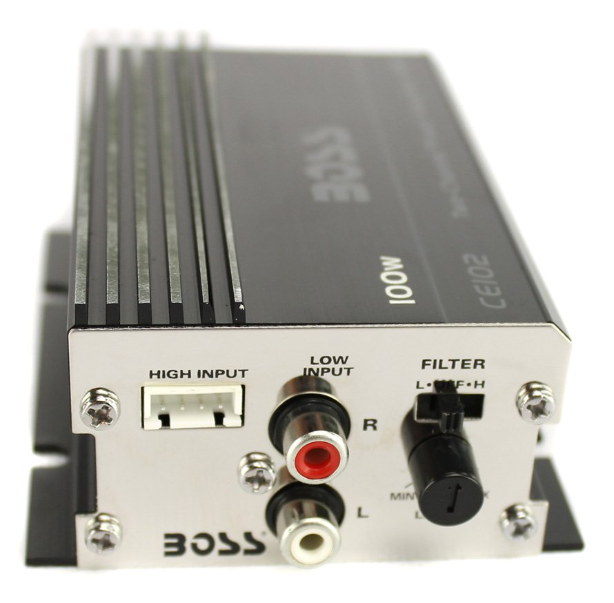 BOSS CE102 100 Watt 2 Channel Car/Motorcycle/ATV Audio Power Amplifier (4 Pack)